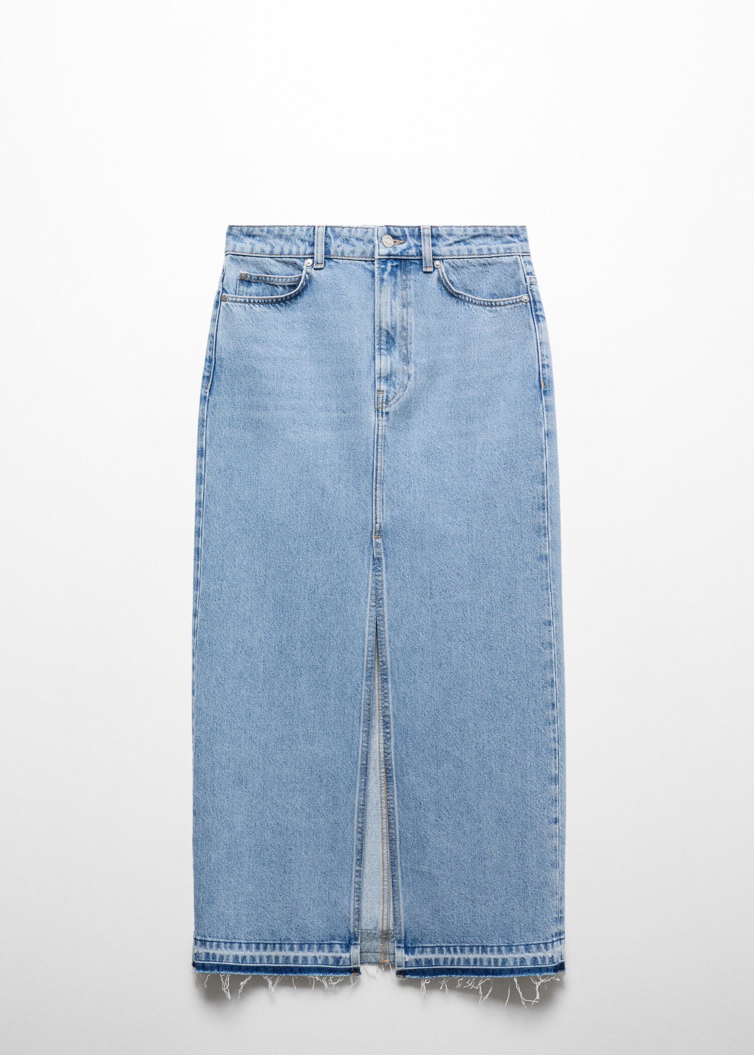 Φούστα denim ξεφτισμένο στρίφωμα - Προϊόν χωρίς μοντέλο