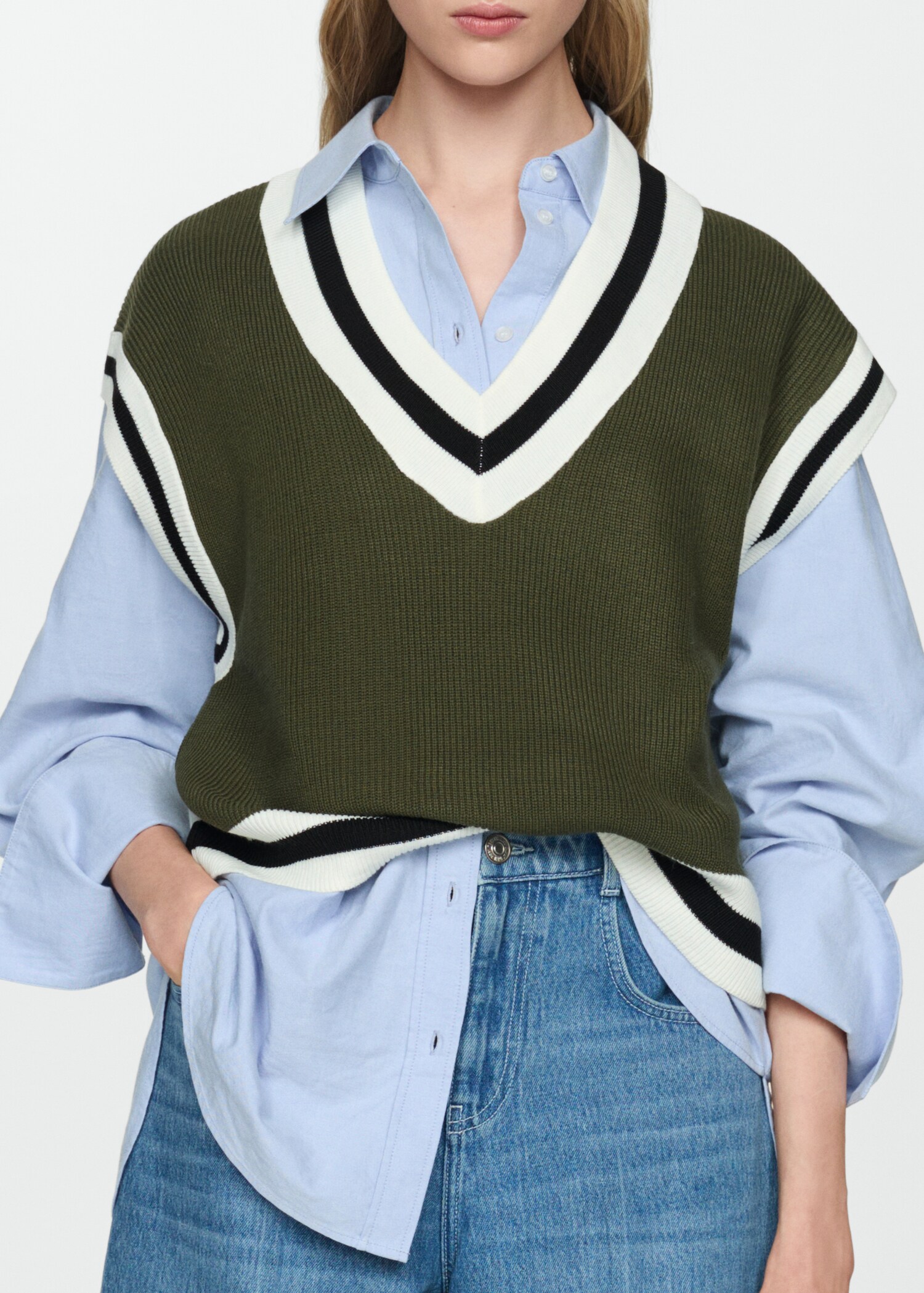 Gilet col V contrasté - Détail de l'article 6