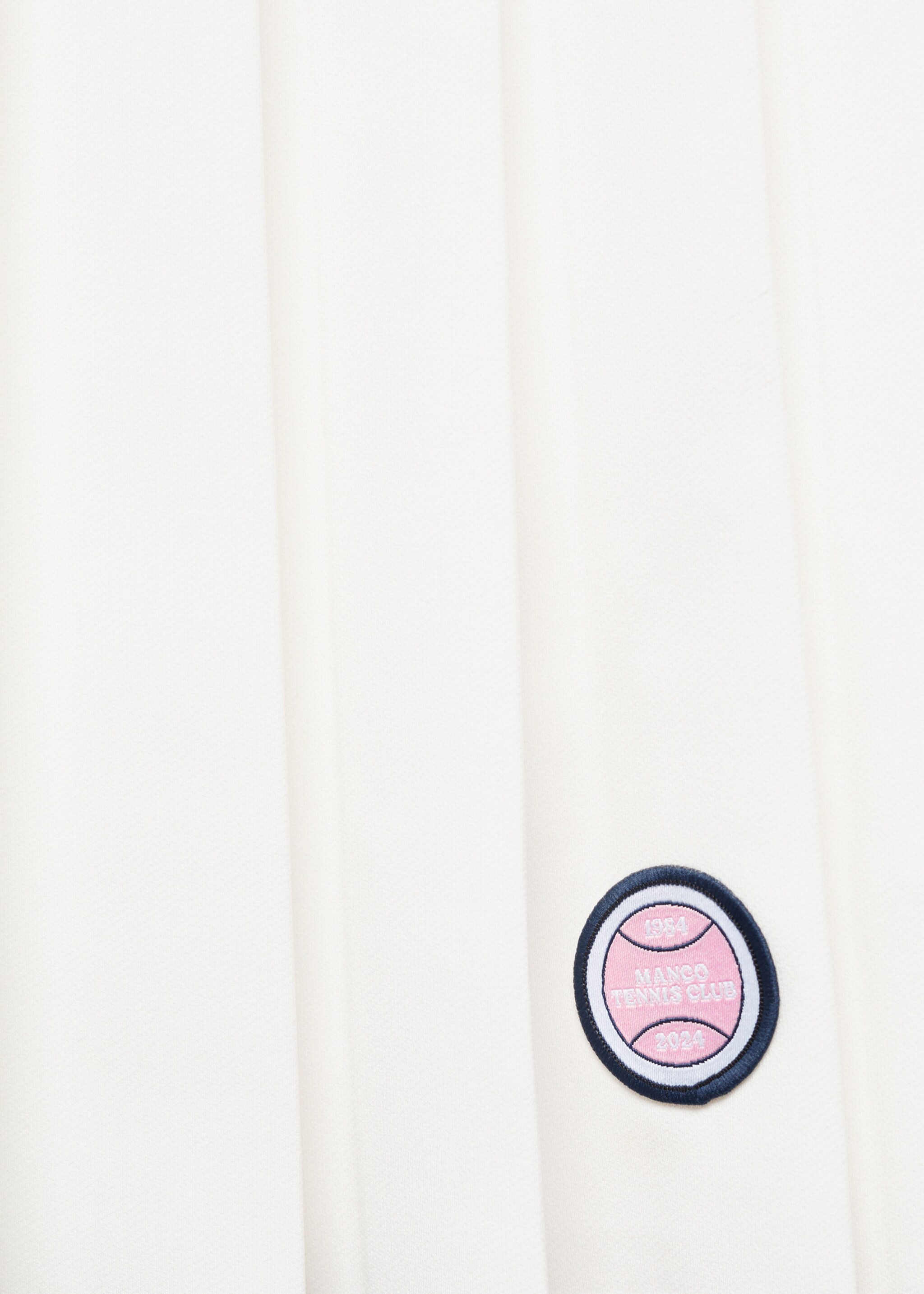 Check mini-skirt with logo - Details of the article 8, White. Ref: 67087144-00.