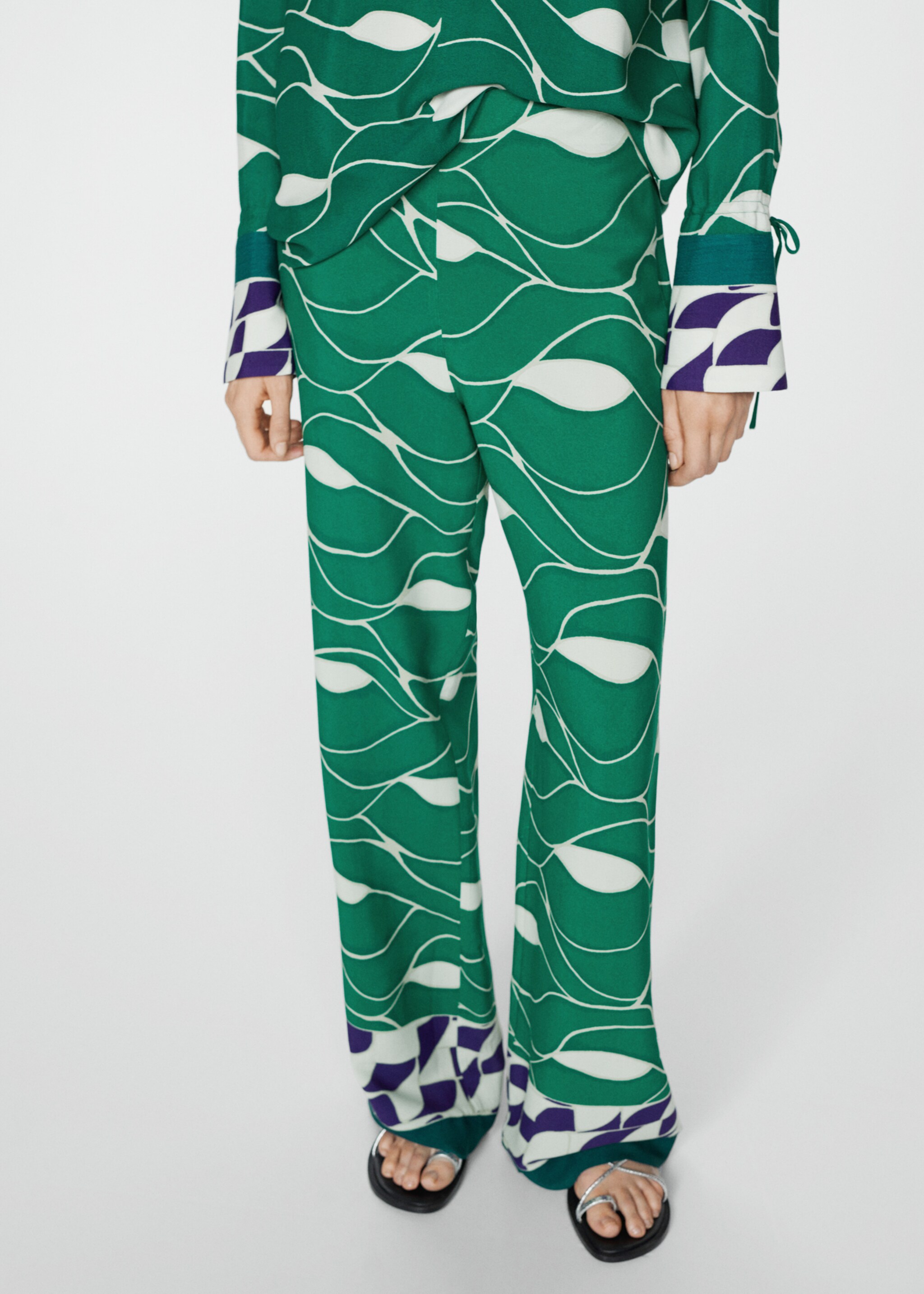 Printed straight trousers - Medium plane
