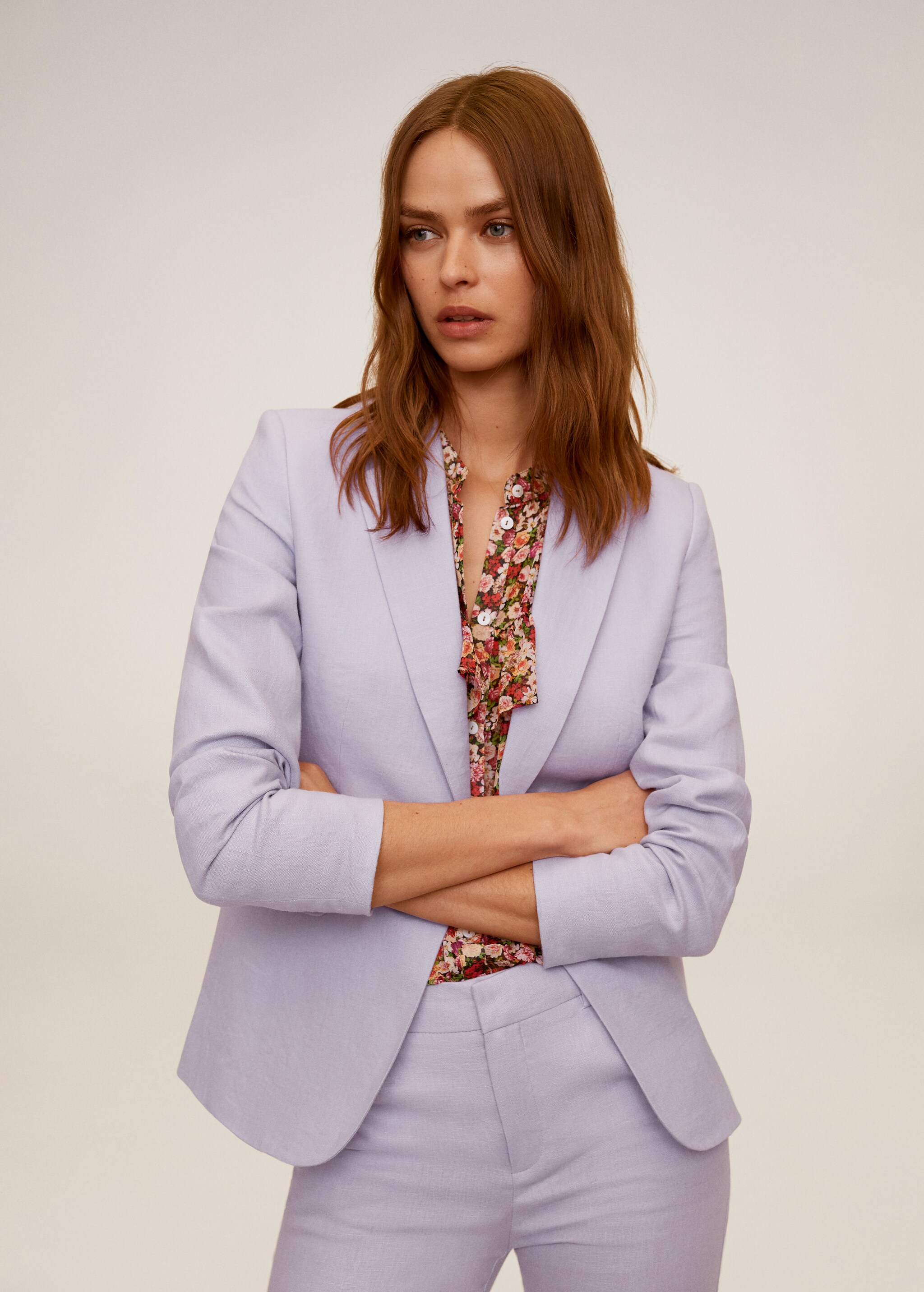 Linen button blazer - Medium plane