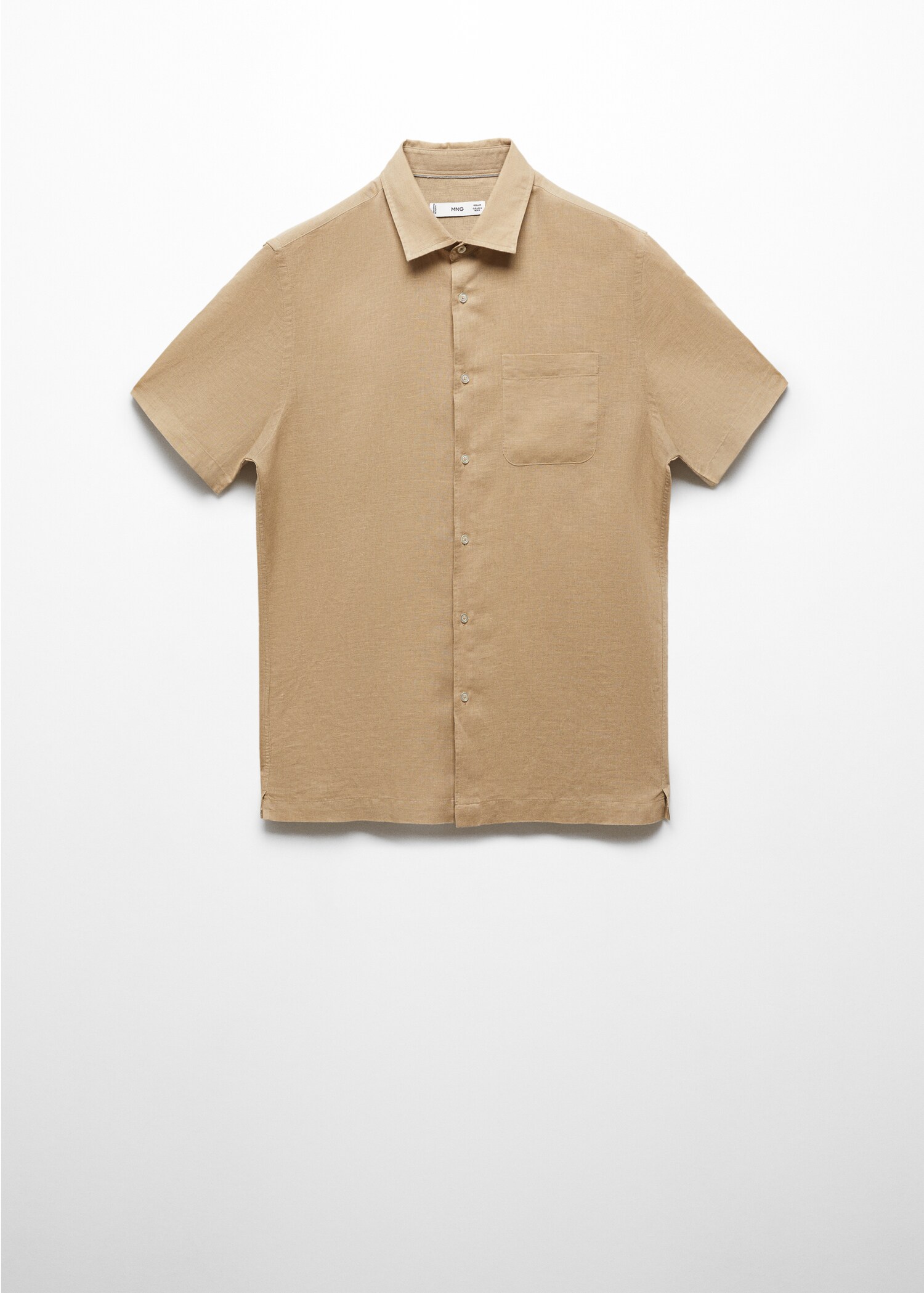 Regular-fit linen shirt with pocket - Article without model
