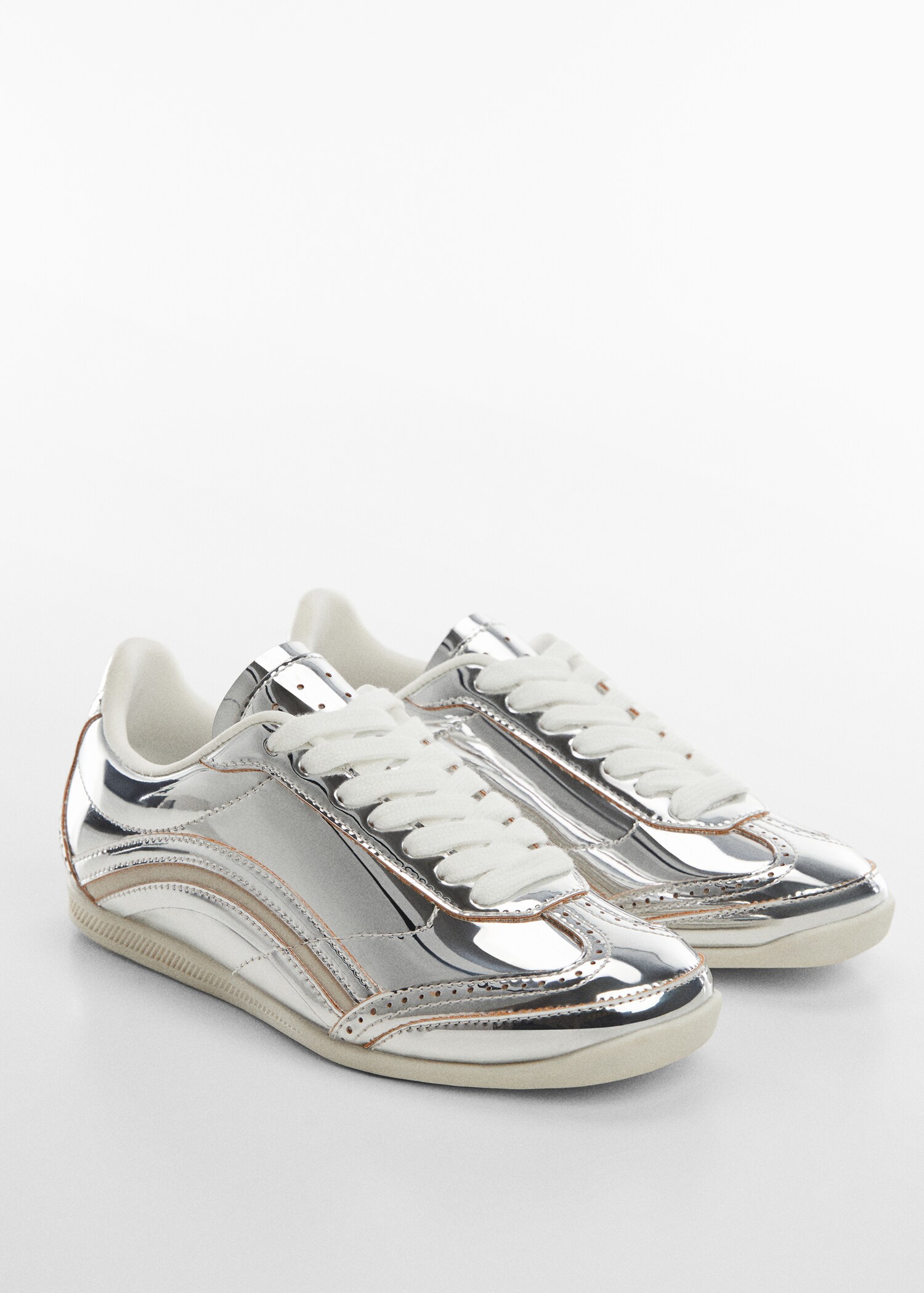 Metallic lace-up sneakers - Medium plane
