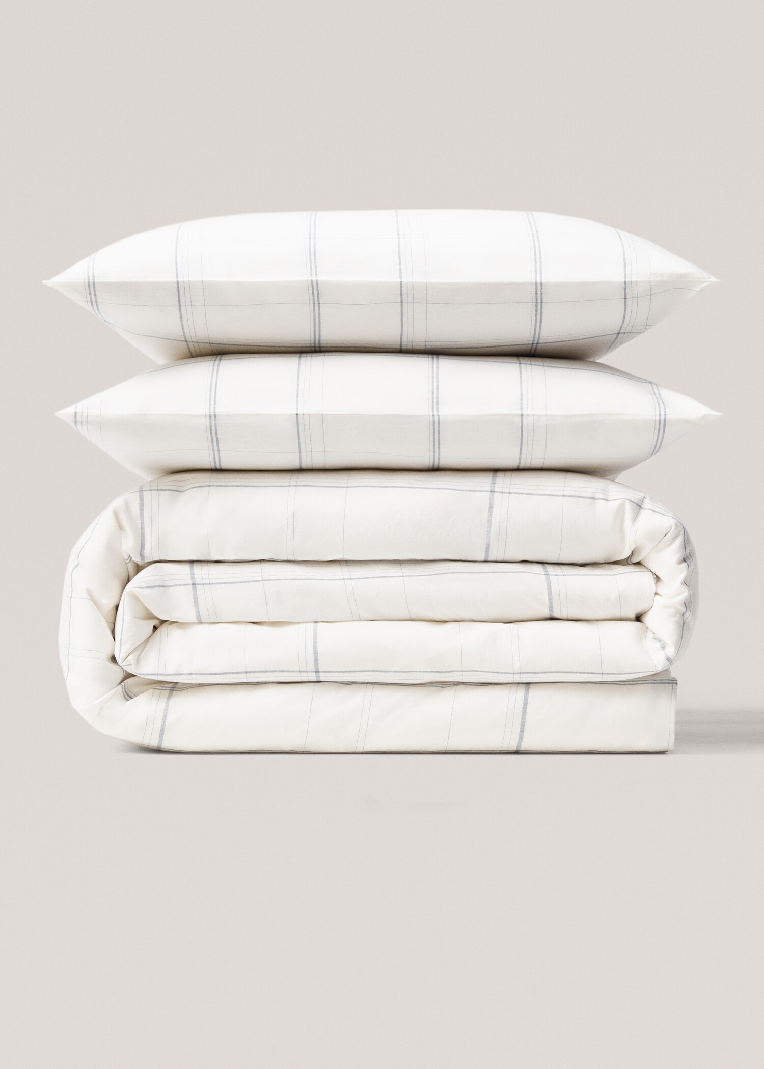Striped cotton linen duvet cover for king bed - Article without model