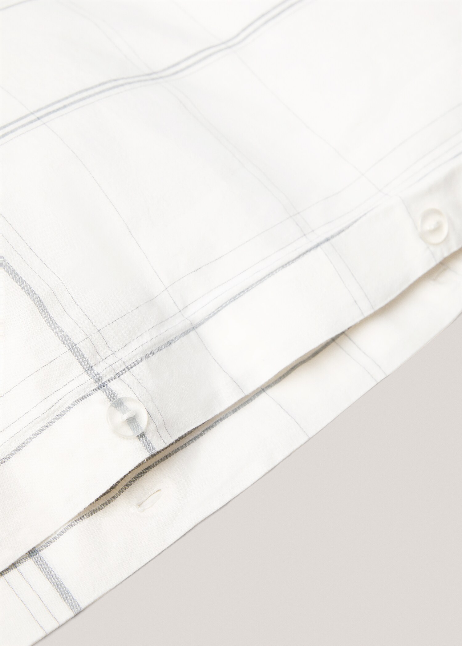 Striped cotton linen duvet cover for king bed - Details of the article 1