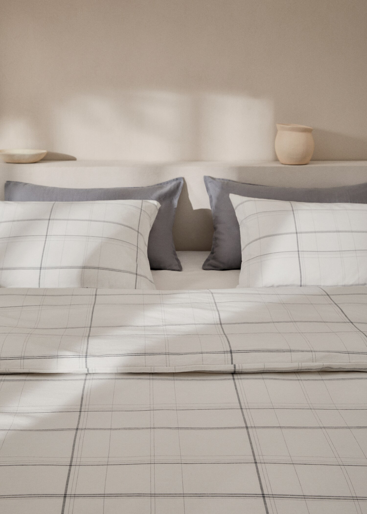Striped cotton linen duvet cover for king bed - Details of the article 7
