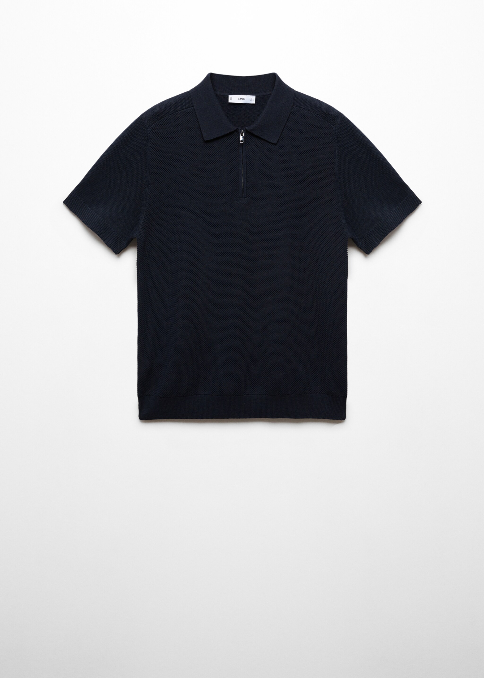 Cotton-knit polo shirt with zip - Article without model