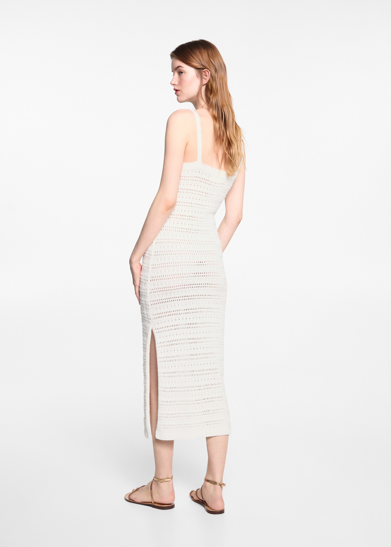 Midikleid aus Strick mit Schlitz - Rückseite des Artikels