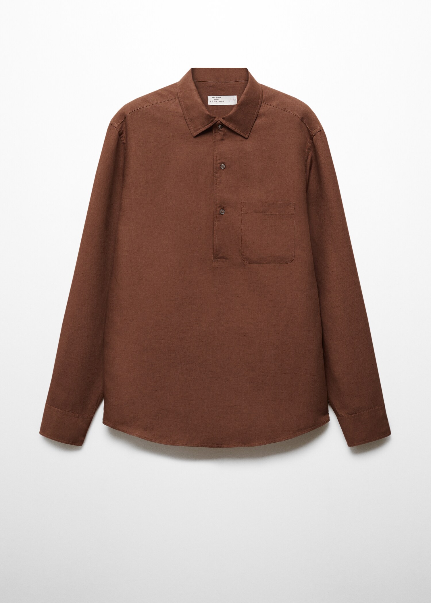 Slim-Fit-Hemd aus Tencel mit Leinen - Artikel ohne Model