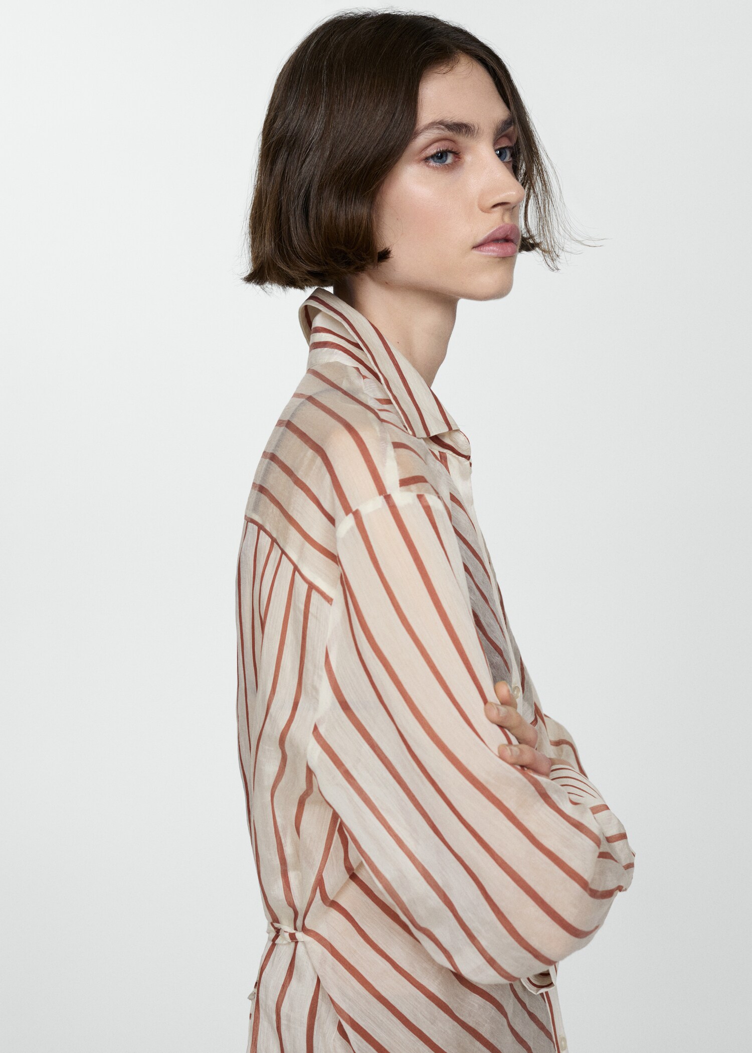 Semi-transparent striped shirt - Details of the article 1