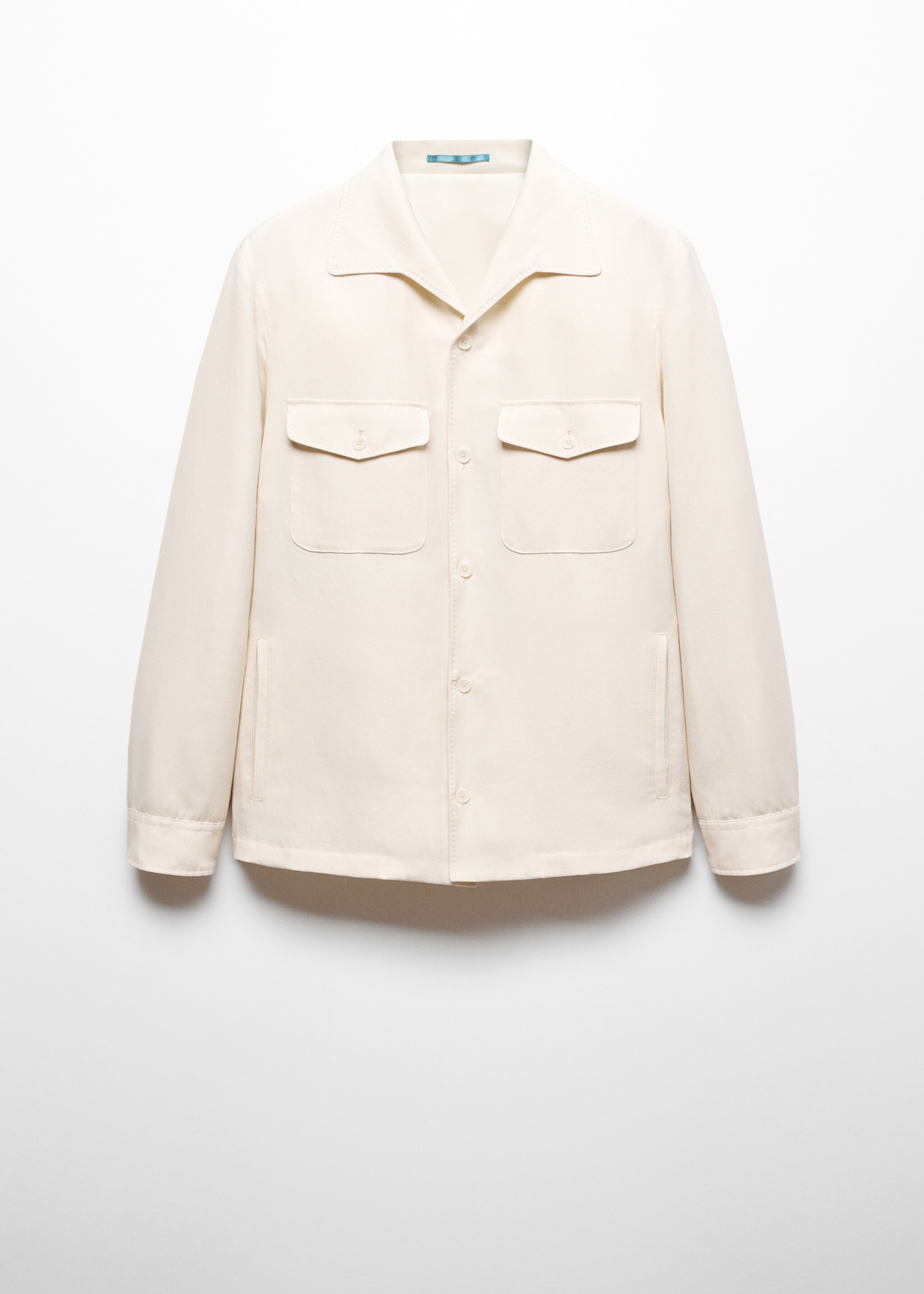 Sobrecamisa lino bolsillos - Artículo sin modelo, Blanco roto. Ref: 67088266-00.