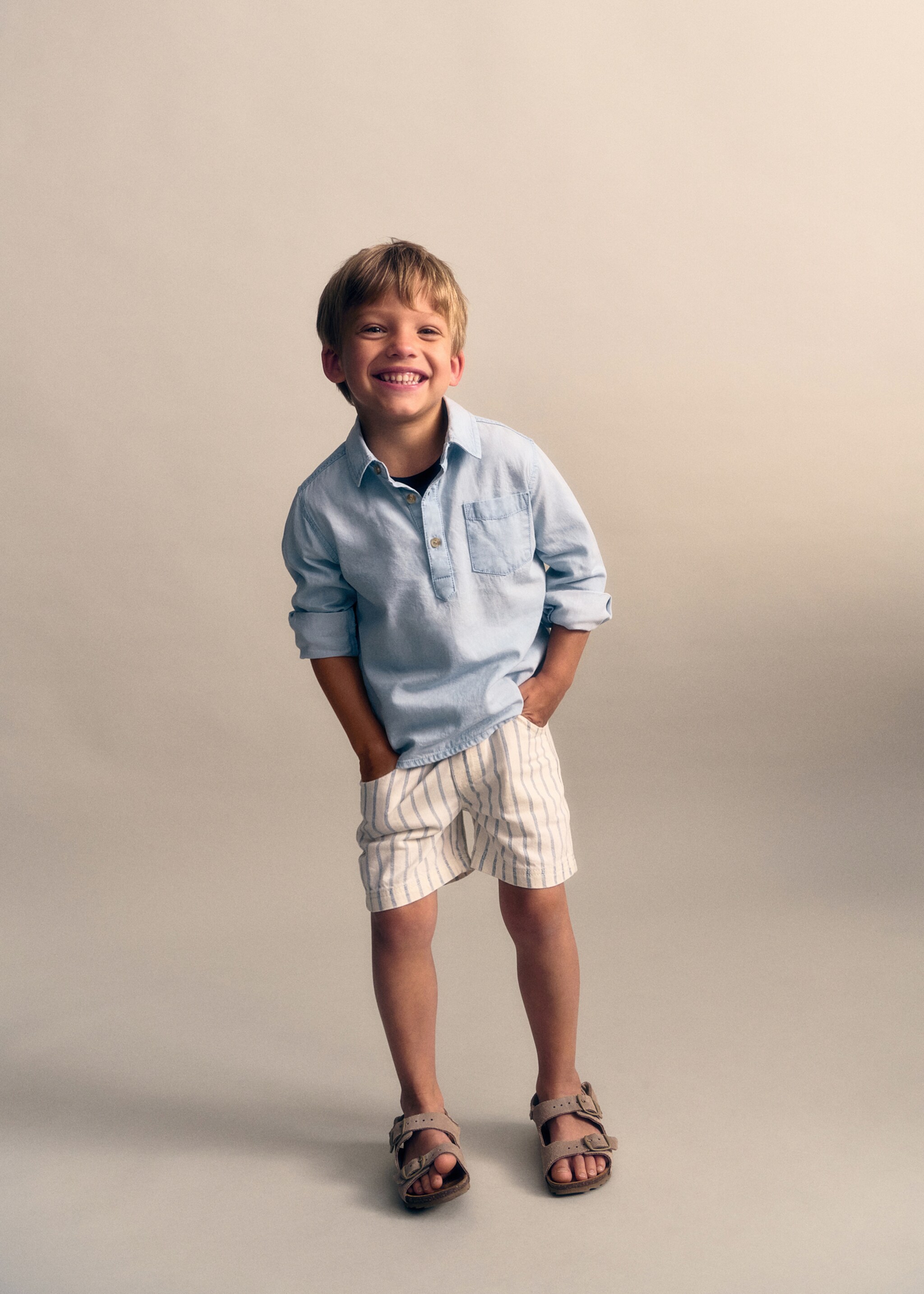 Striped cotton Bermuda shorts - Details of the article 5