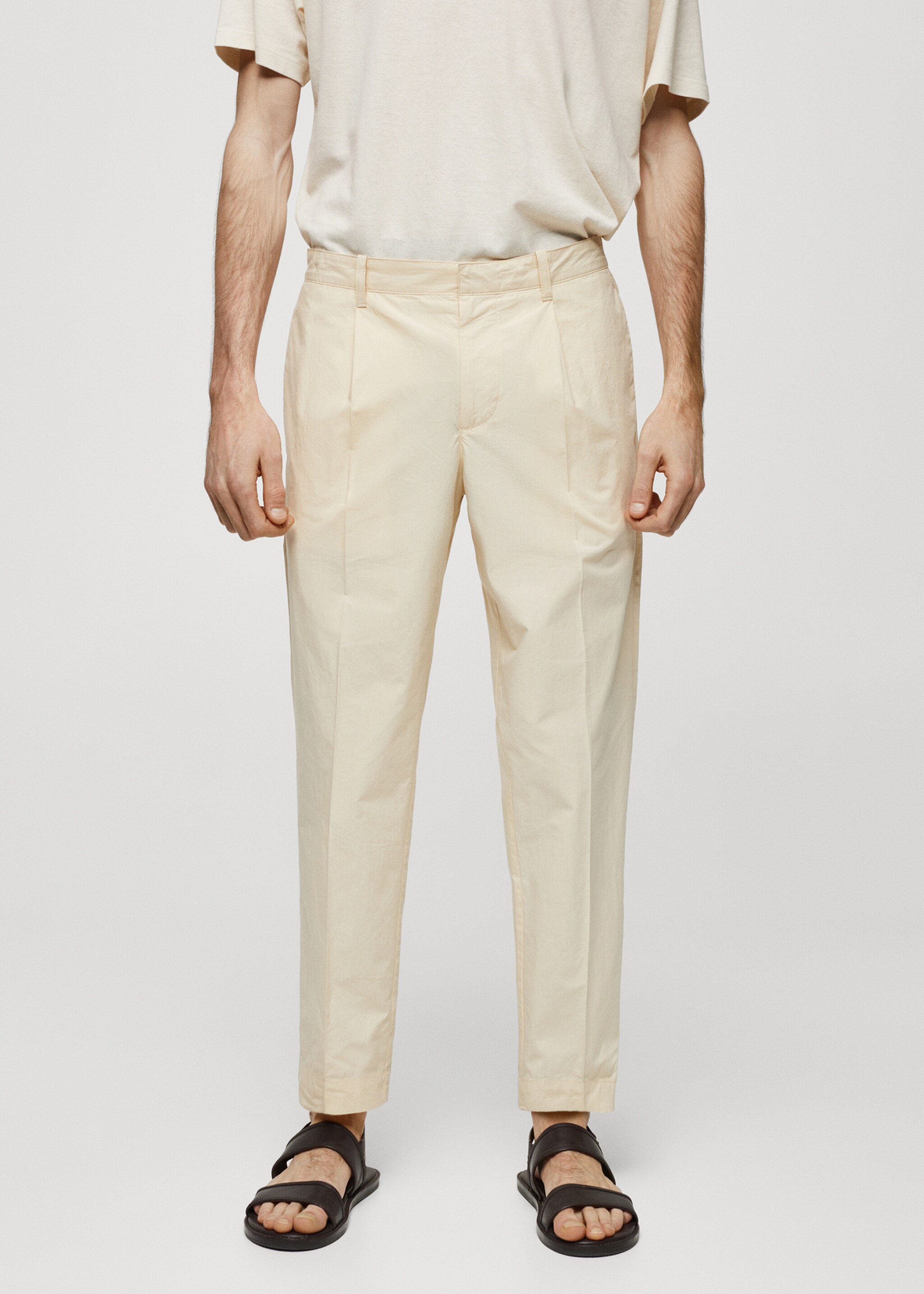Pantaloni slim fit 100% bumbac - Plan mediu