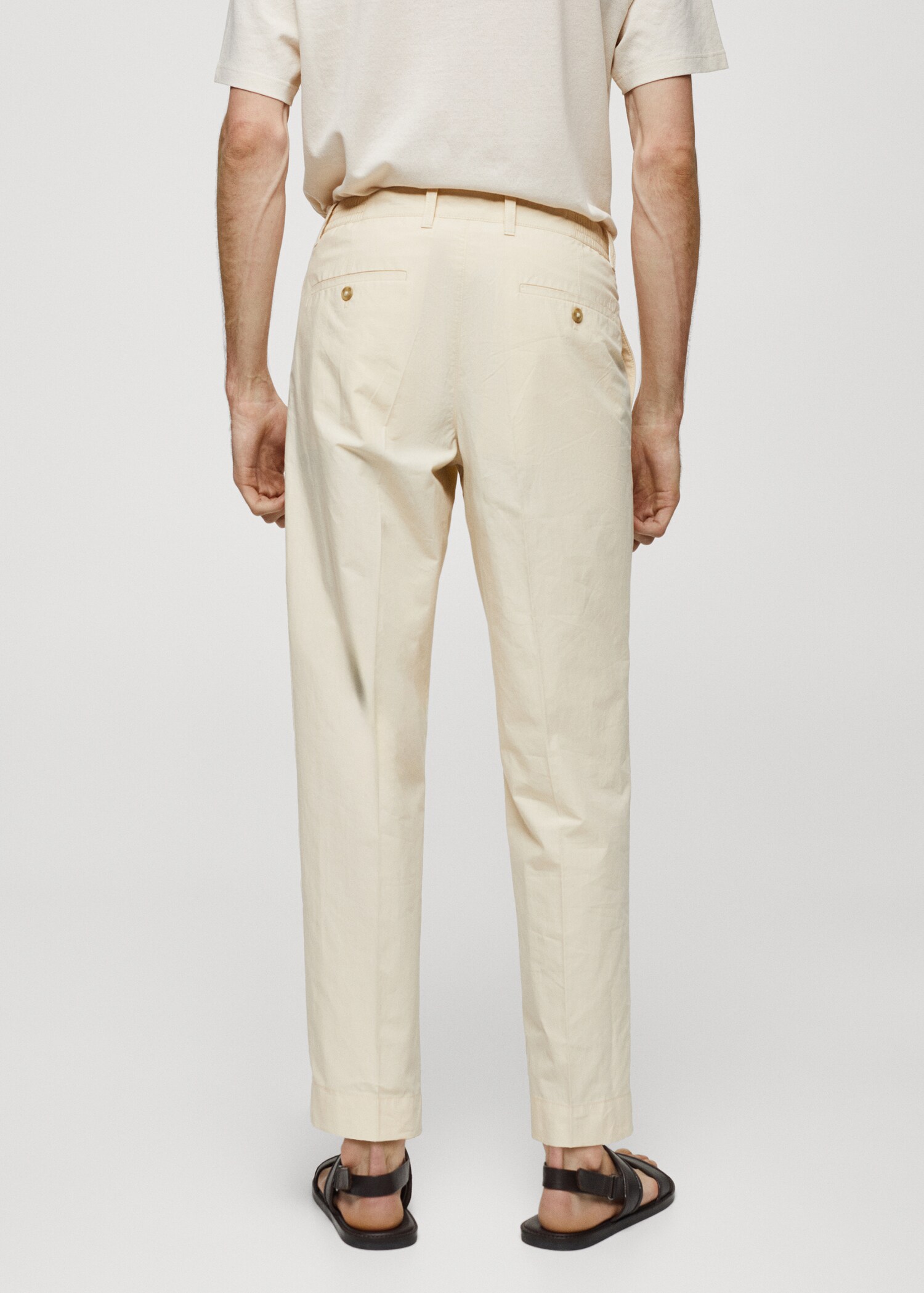 100% slim-fit cotton trousers - Reverse of the article