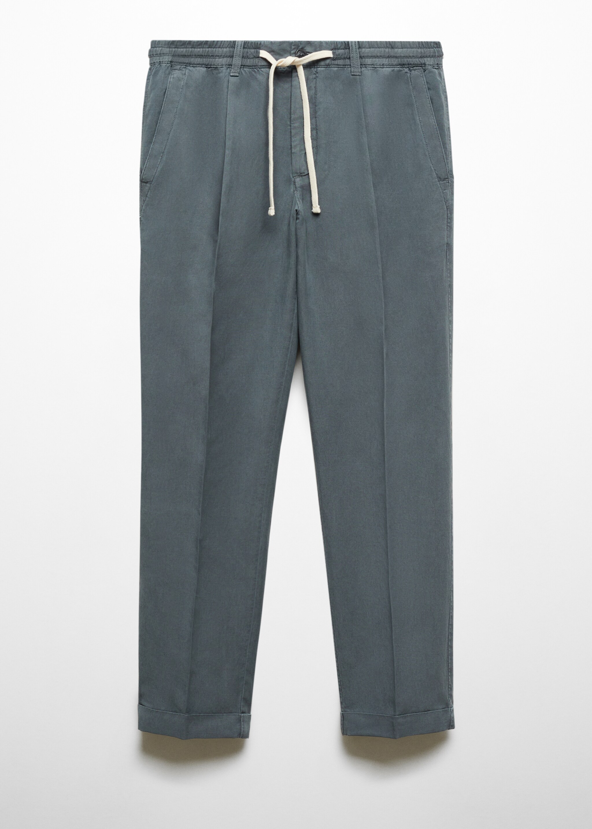 Slim fit hlače od mješavine lana s vezicom - Artikl bez modela