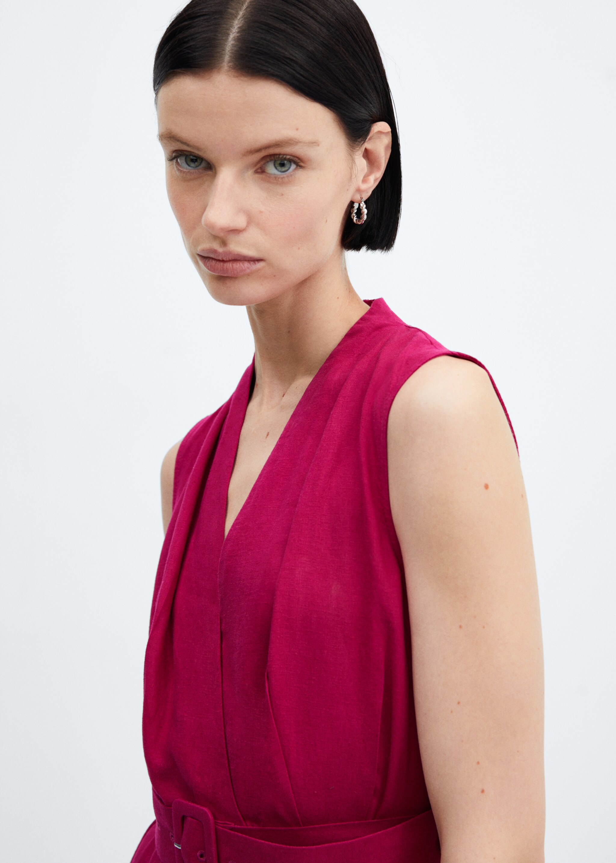 Belt linen dress - Details of the article 1