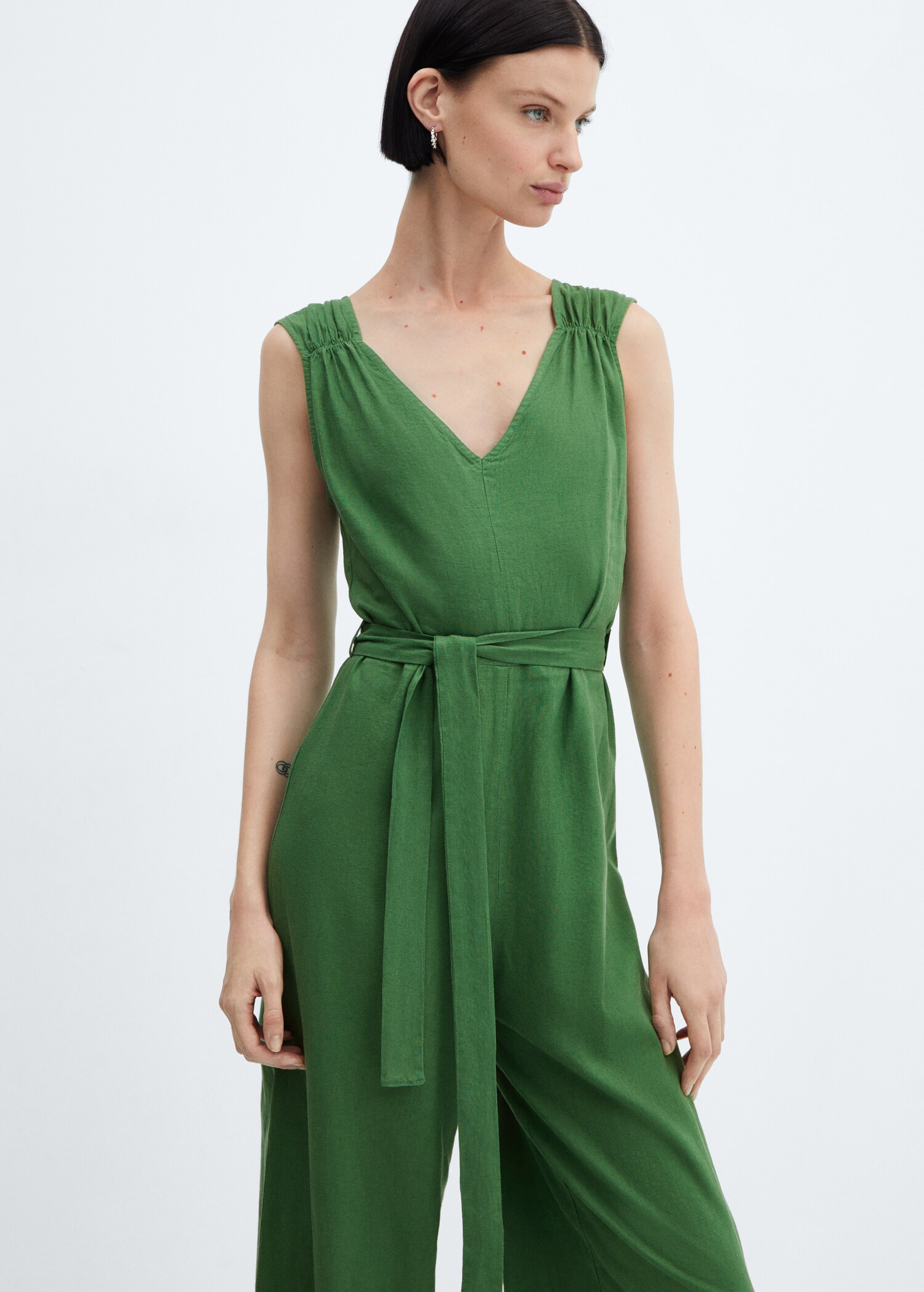 Belt linen jumpsuit - Medium plane