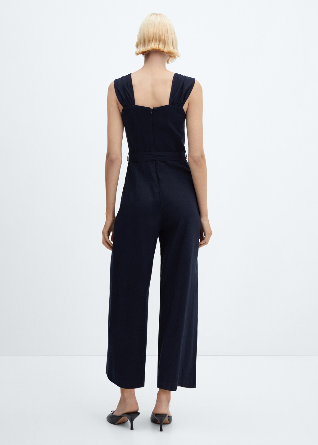 MANGO(マンゴ)☆Belt linen jumpsuit☆SNS大人気 Mango Women's Belt Linen Jumpsuit - Jumpsuits - Free