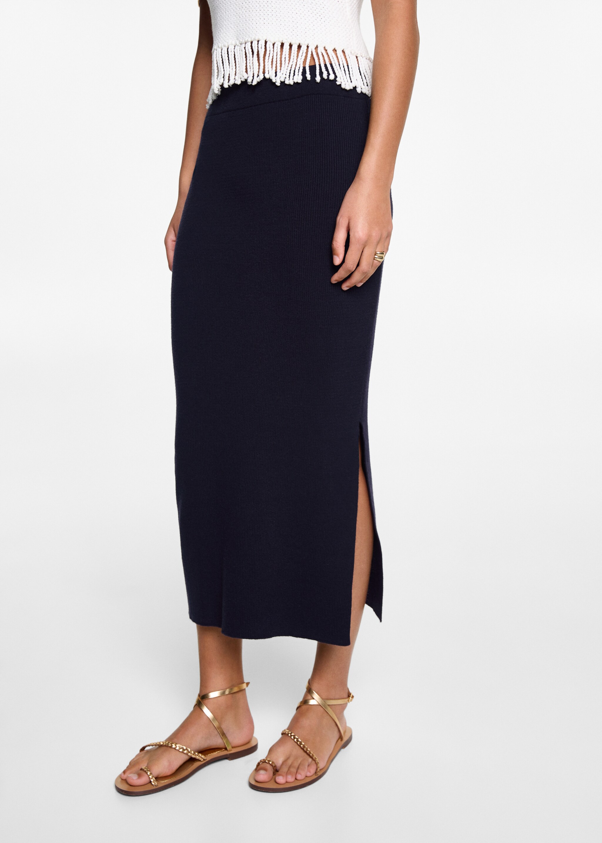 Slit knitted skirt - Details of the article 6