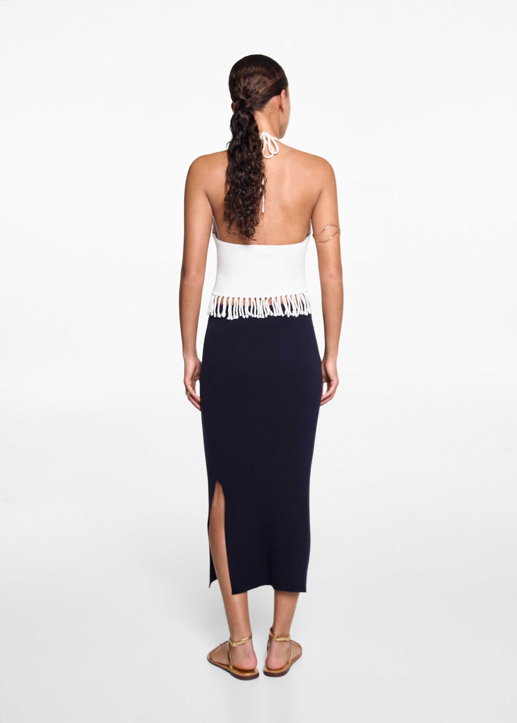 Slit knitted skirt - Reverse of the article