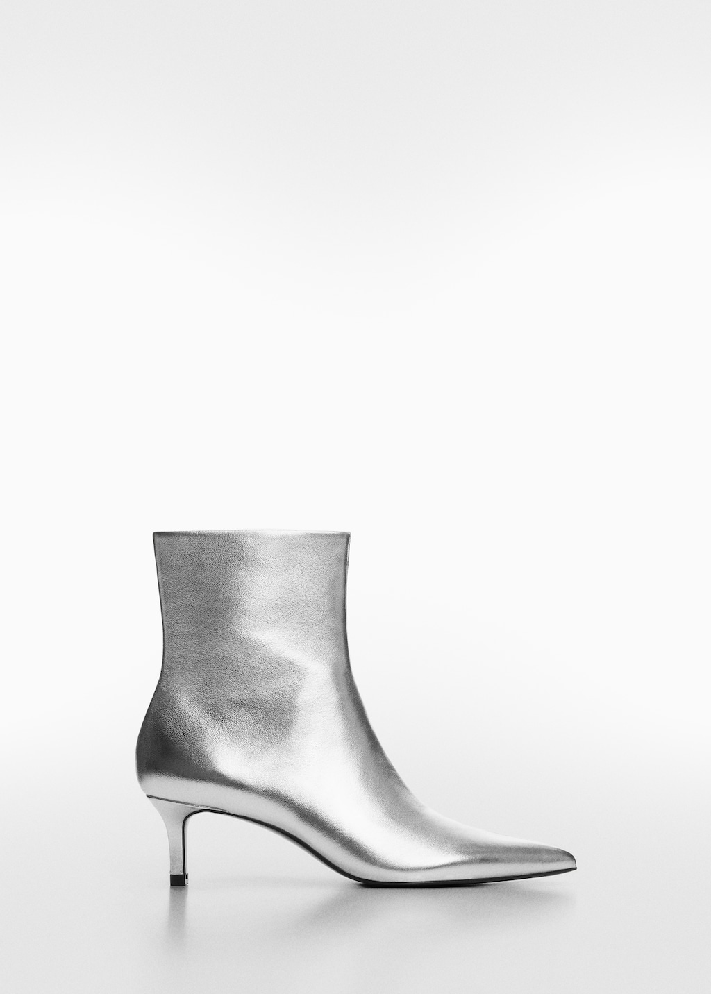 Silver kitten heel ankle boots outlet