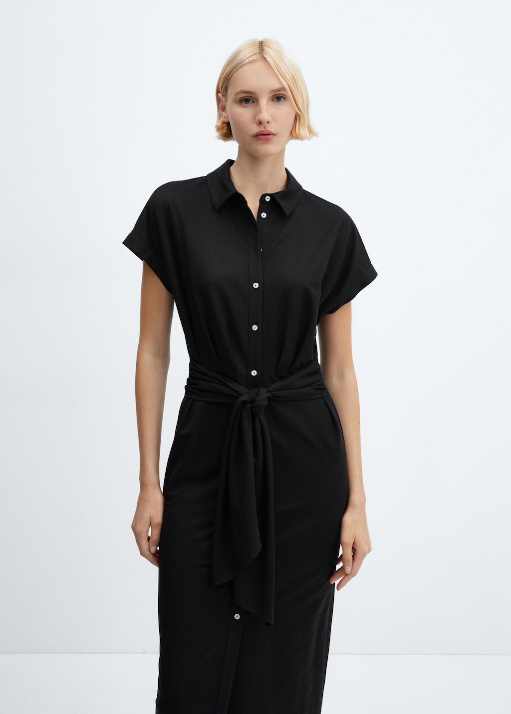 Bow shirt dress - Women | MANGO OUTLET USA