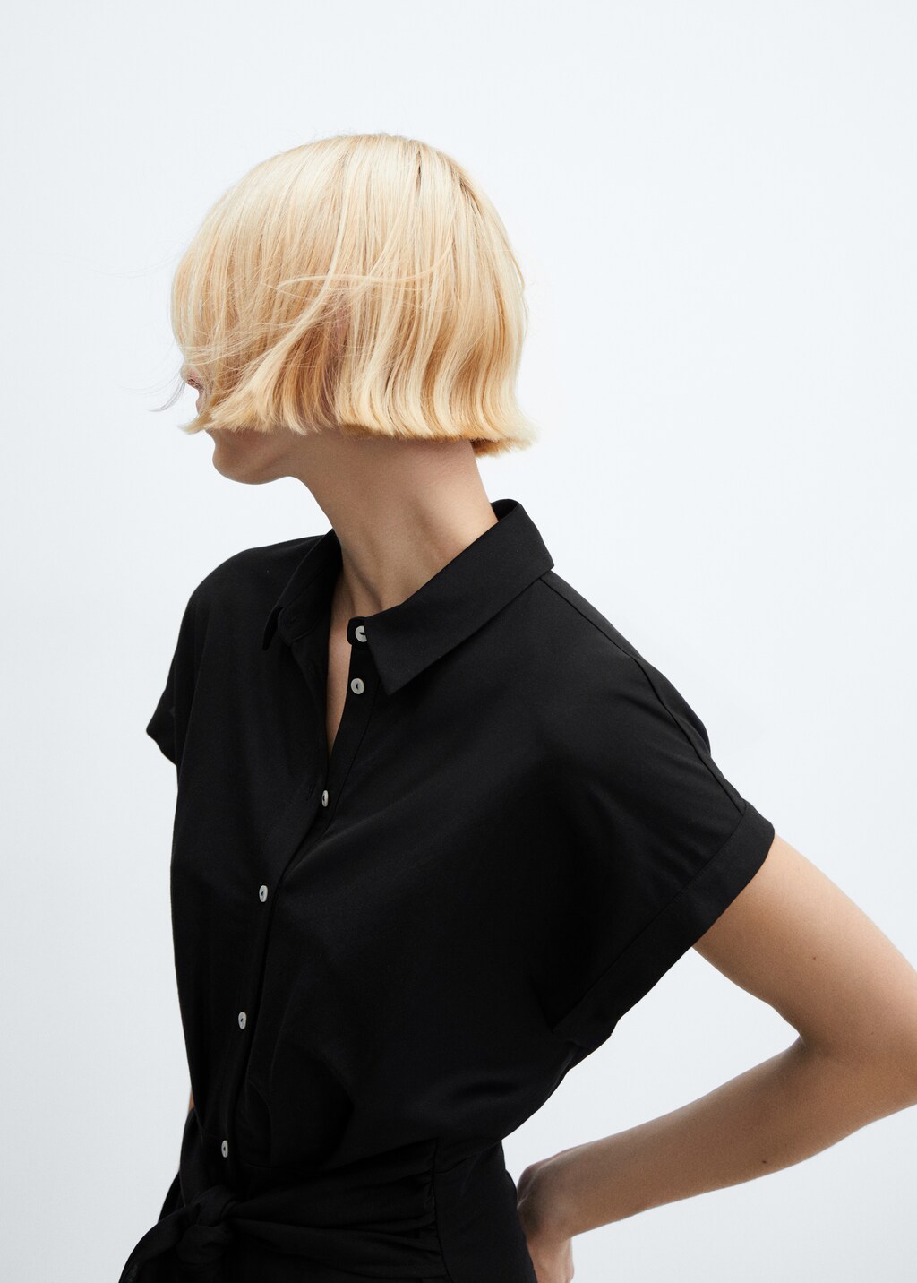 Bow shirt dress - Women | MANGO OUTLET USA