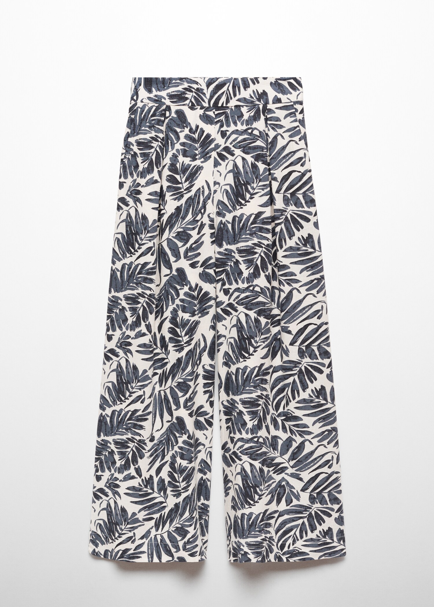 Pantaloni de in cu imprimeu tropical - Articol fără model