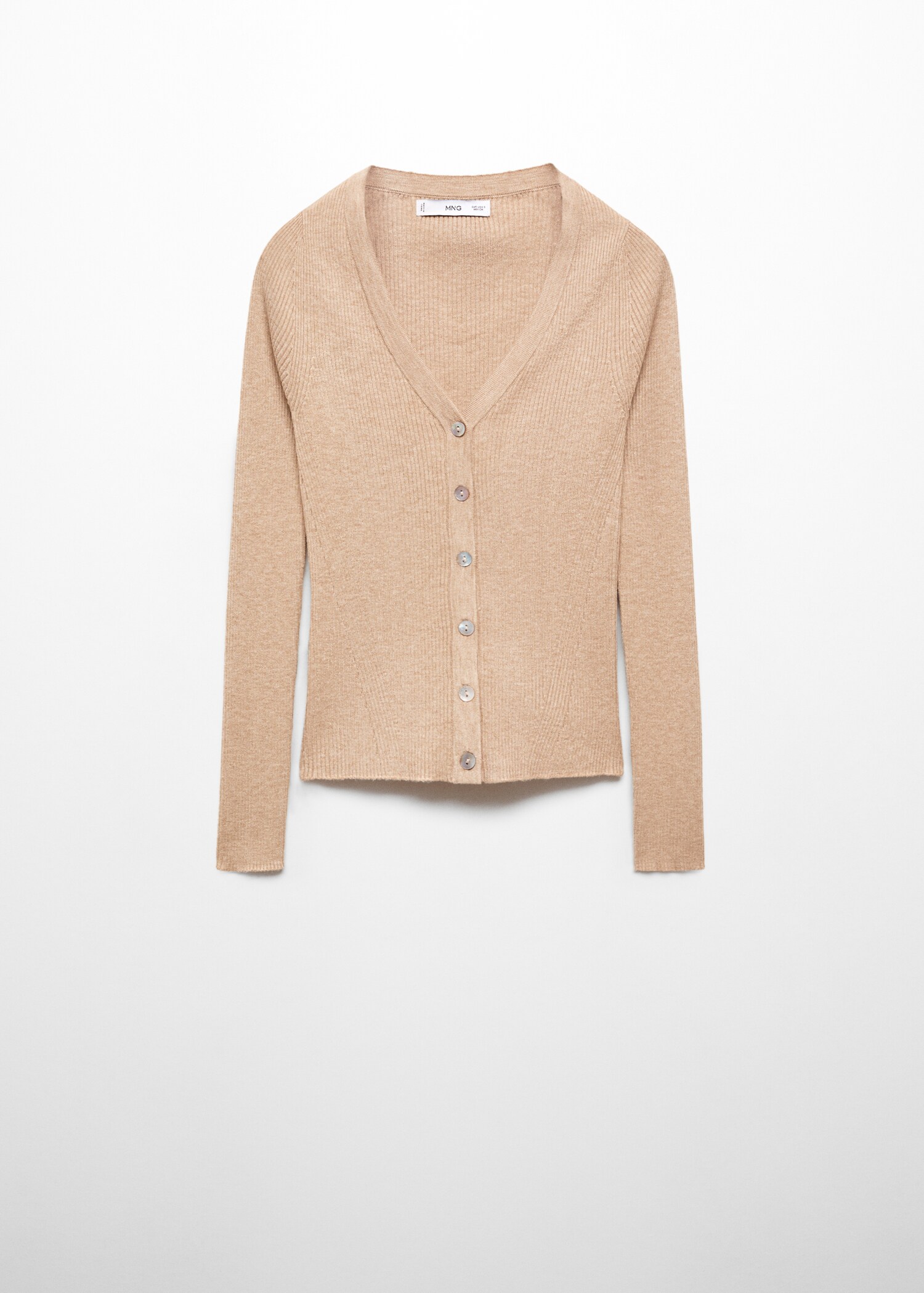 V-neck ribbed cardigan - Article without model
