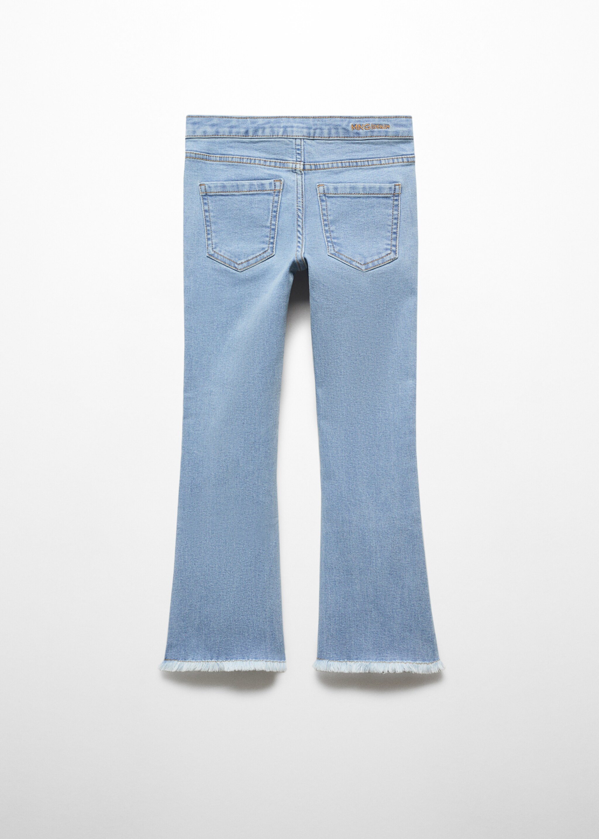 Frayed finish flare jeans - Reverse of the article