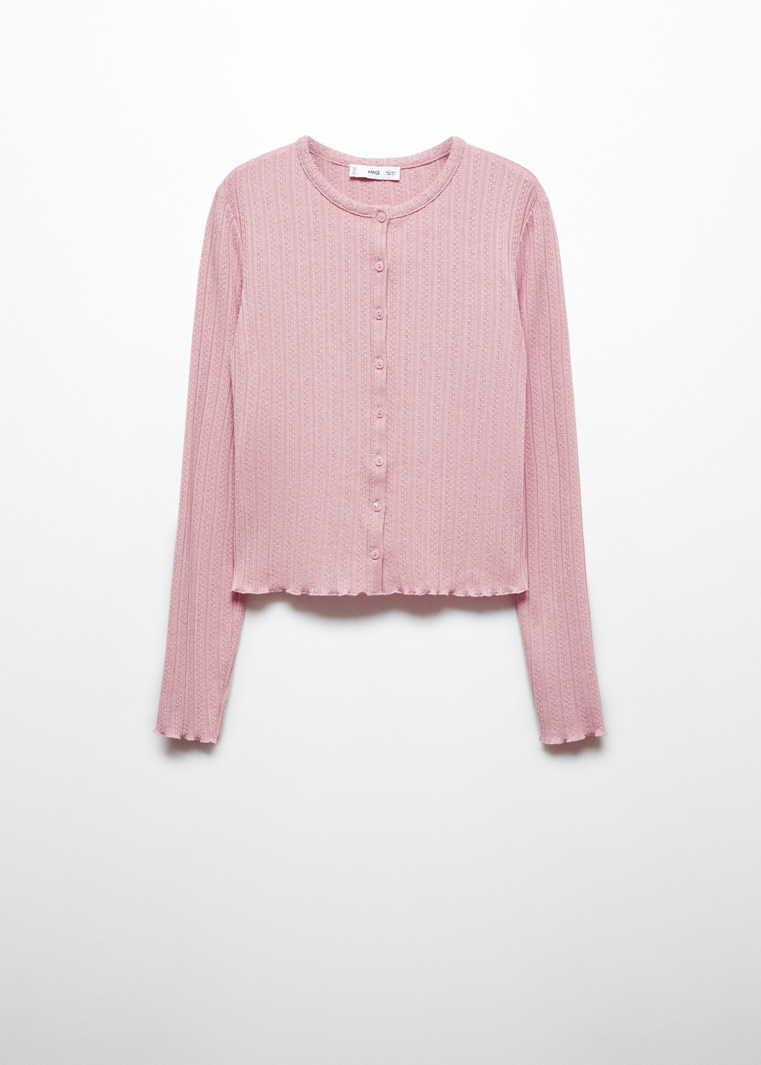 Textured rib-knit cardigan - Article without model