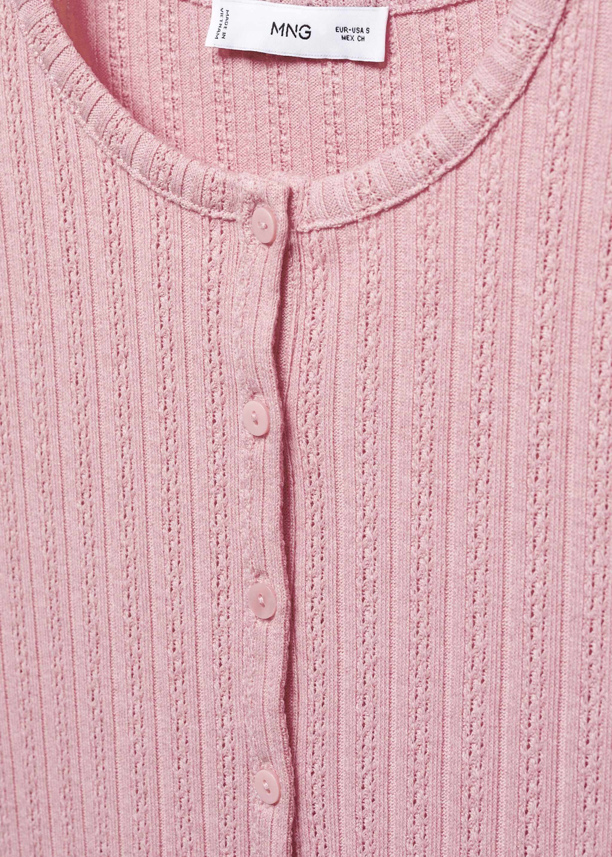 Texturierter Strickcardigan mit Rippmuster - Detail des Artikels 8