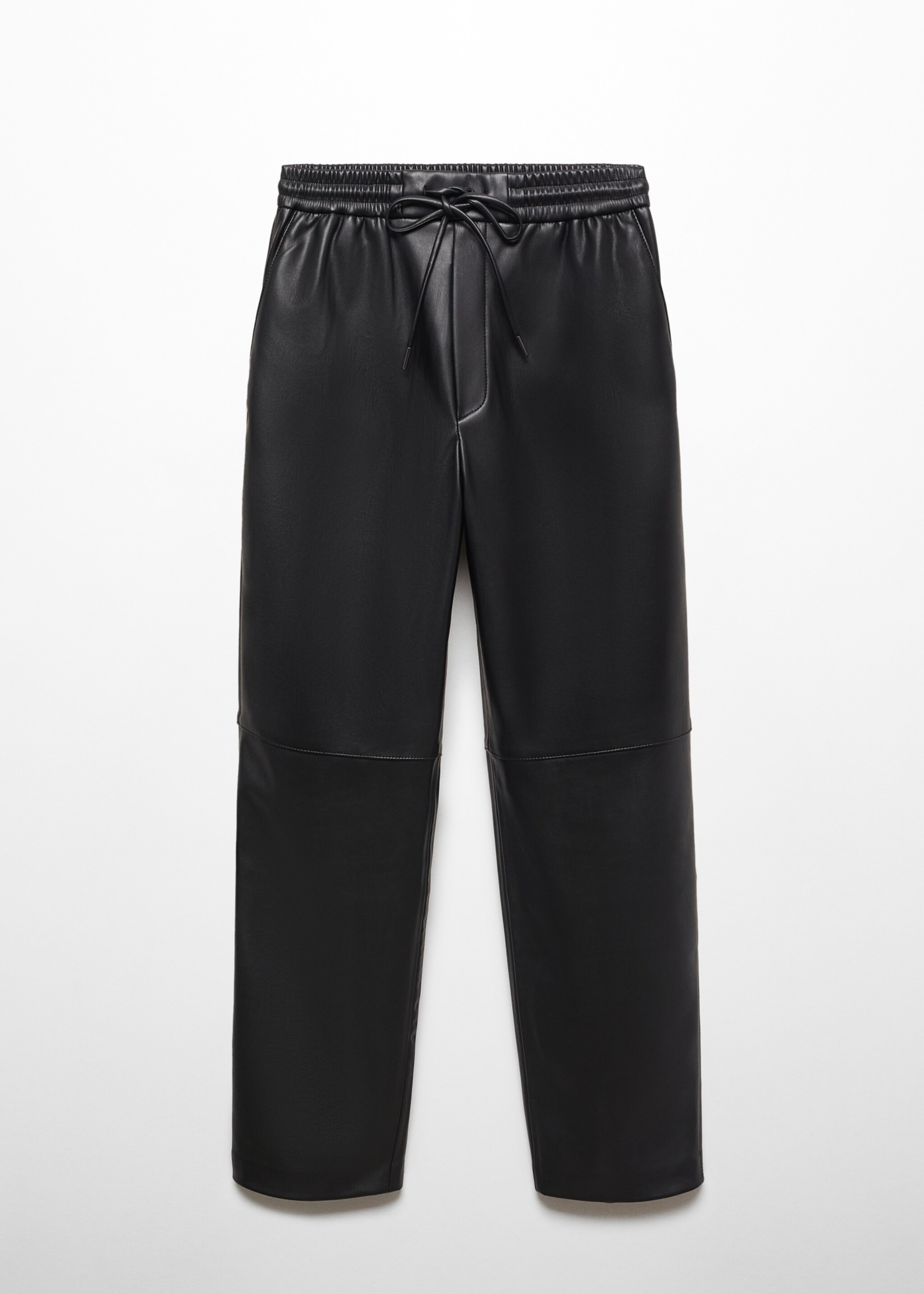 Leather-effect elastic waist trousers - Article without model