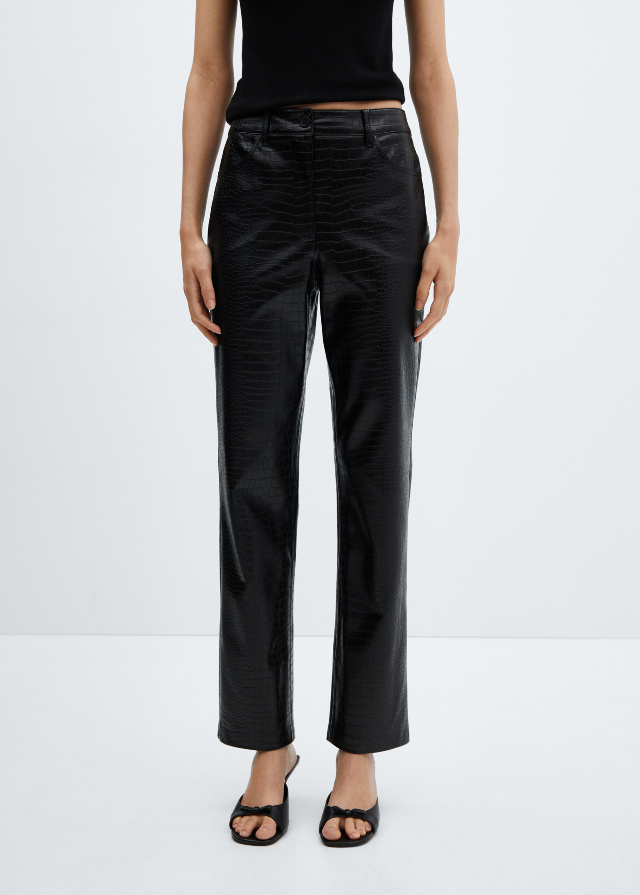 Straight-fit broek met animal print-effect - Middenvlak