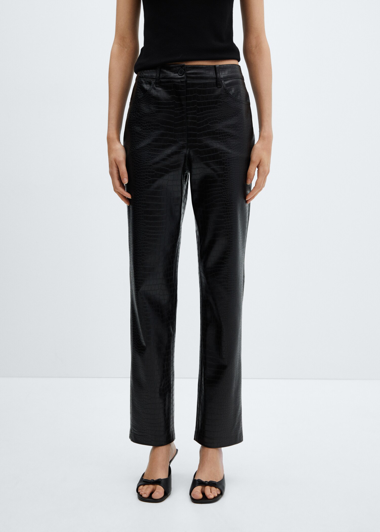 Animal print effect straight trousers - Medium plane