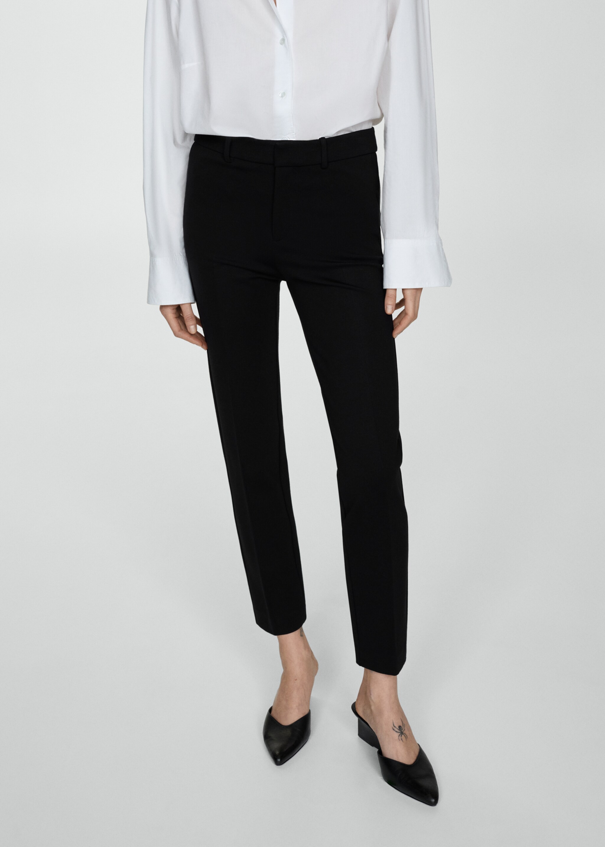 Rome-knit straight trousers - Medium plane