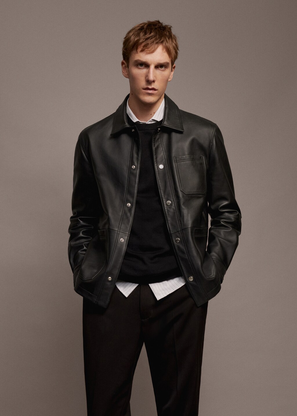 100% nappa leather jacket - Men | MANGO OUTLET USA
