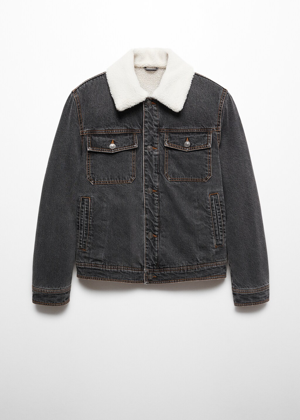 Shearling denim jacket - Men | MANGO OUTLET USA Shearling denim jacket - Men | MANGO OUTLET USA
