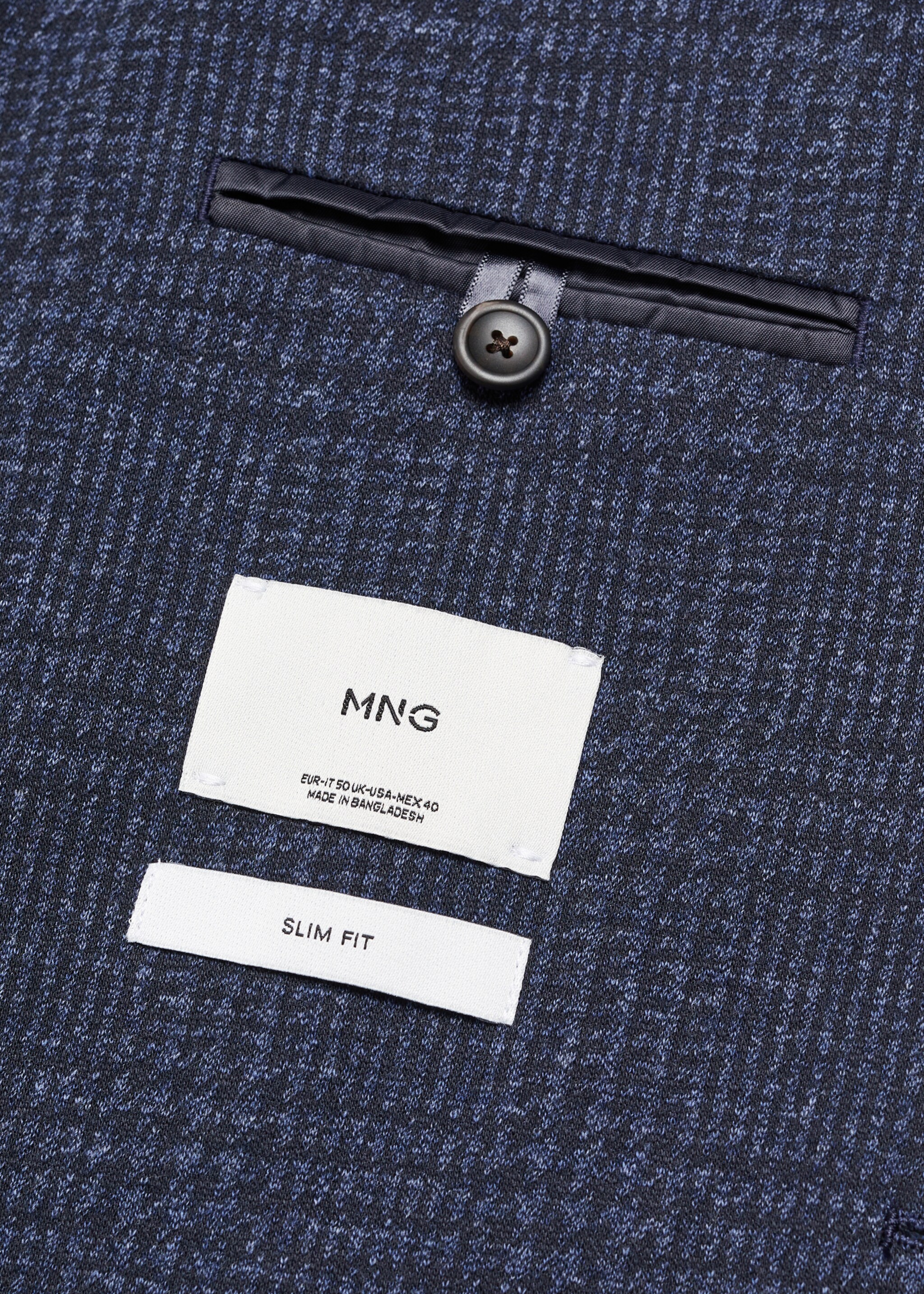 Slim fit check cotton blazer - Details of the article 8