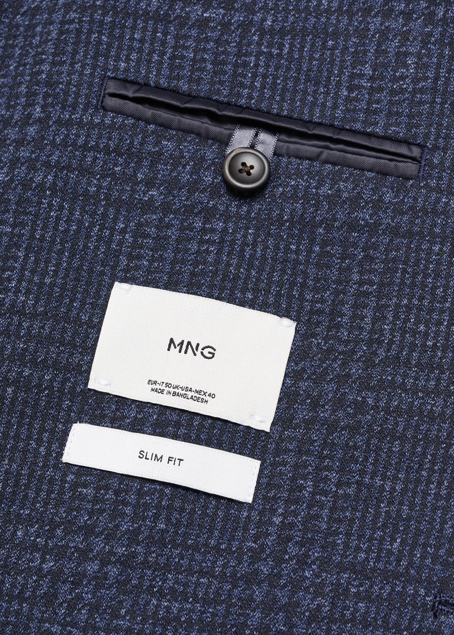 Slim fit check cotton blazer - Details of the article 8