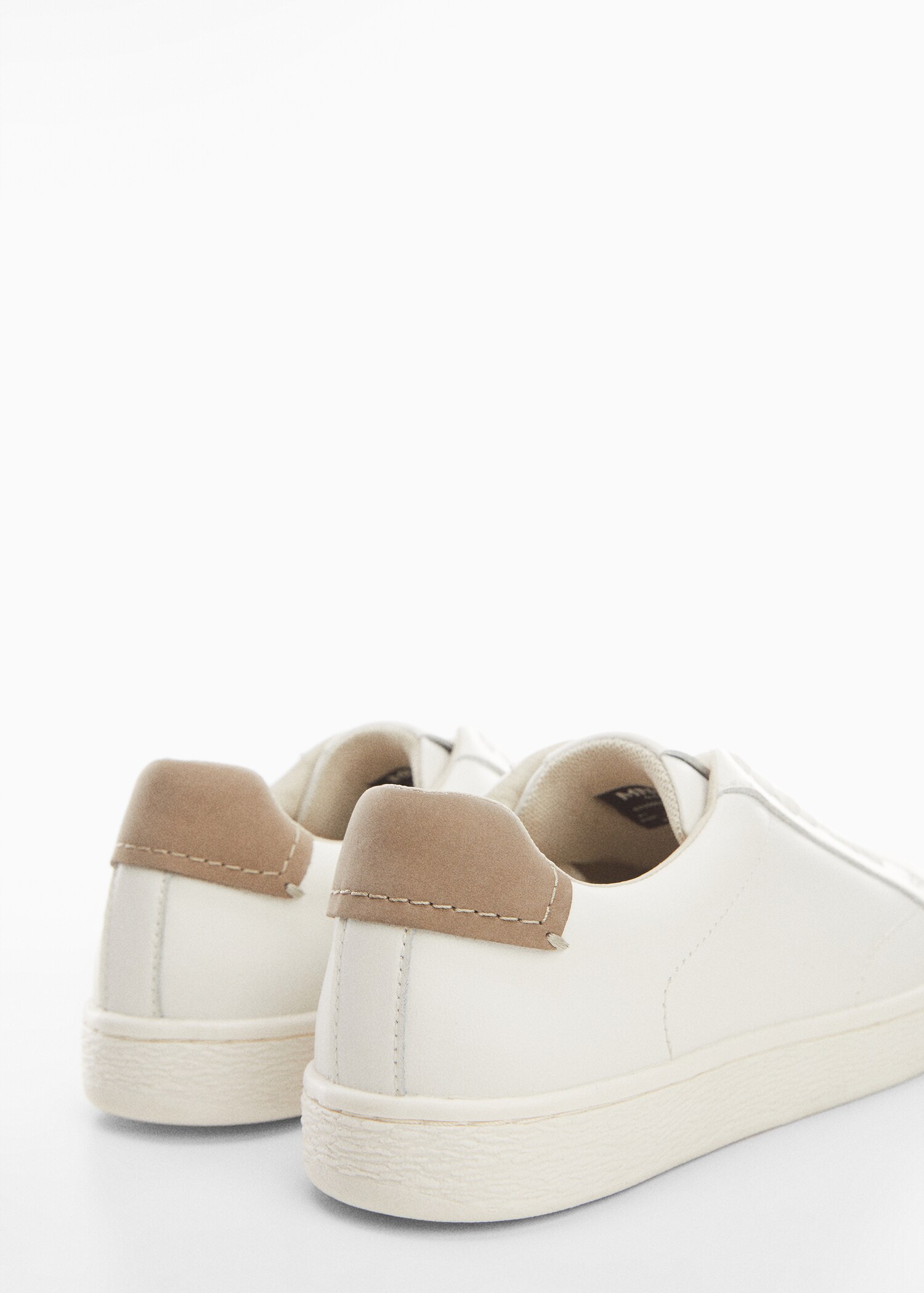 Contrasting panel leather sneakers - Details of the article 1