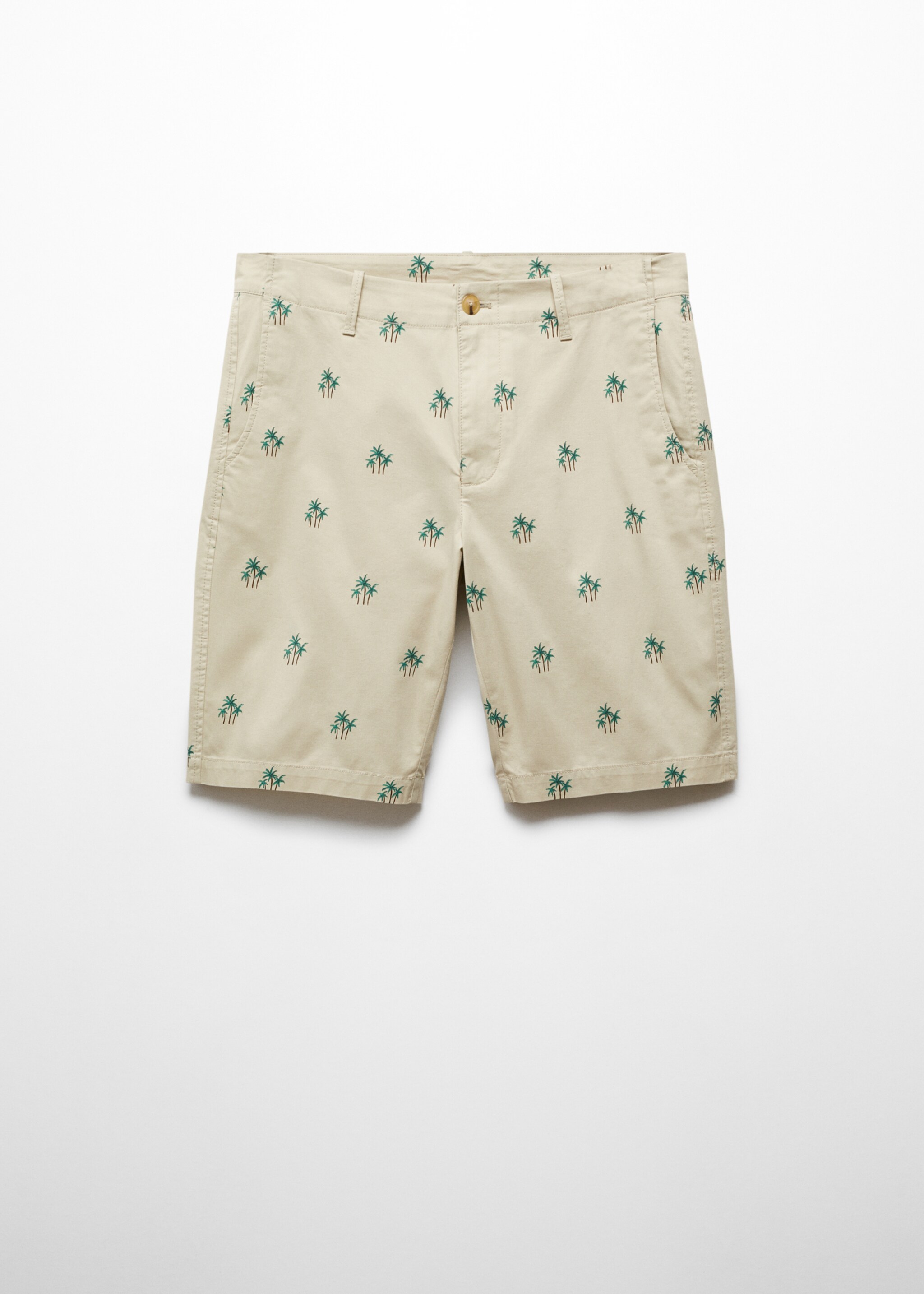 Printed cotton bermuda shorts - Article without model, Sand. Ref: 67090634-00.