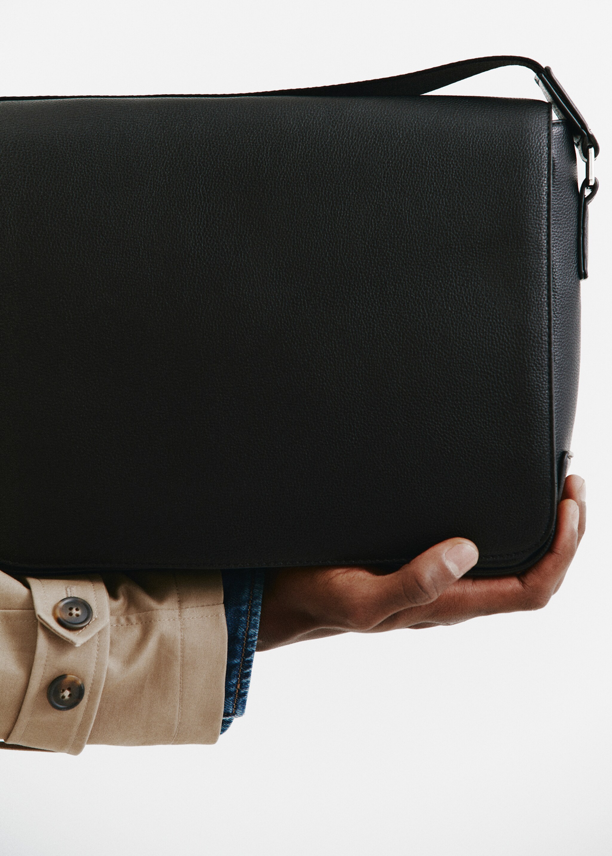 Geantă crossbody cu aspect de piele botalată - Detaliu al articolului 8