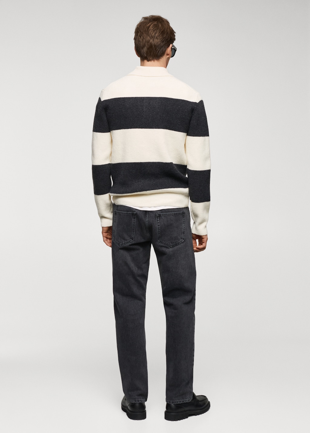 Supreme Stripe Rib L S Knit Polo (FW19) - $138