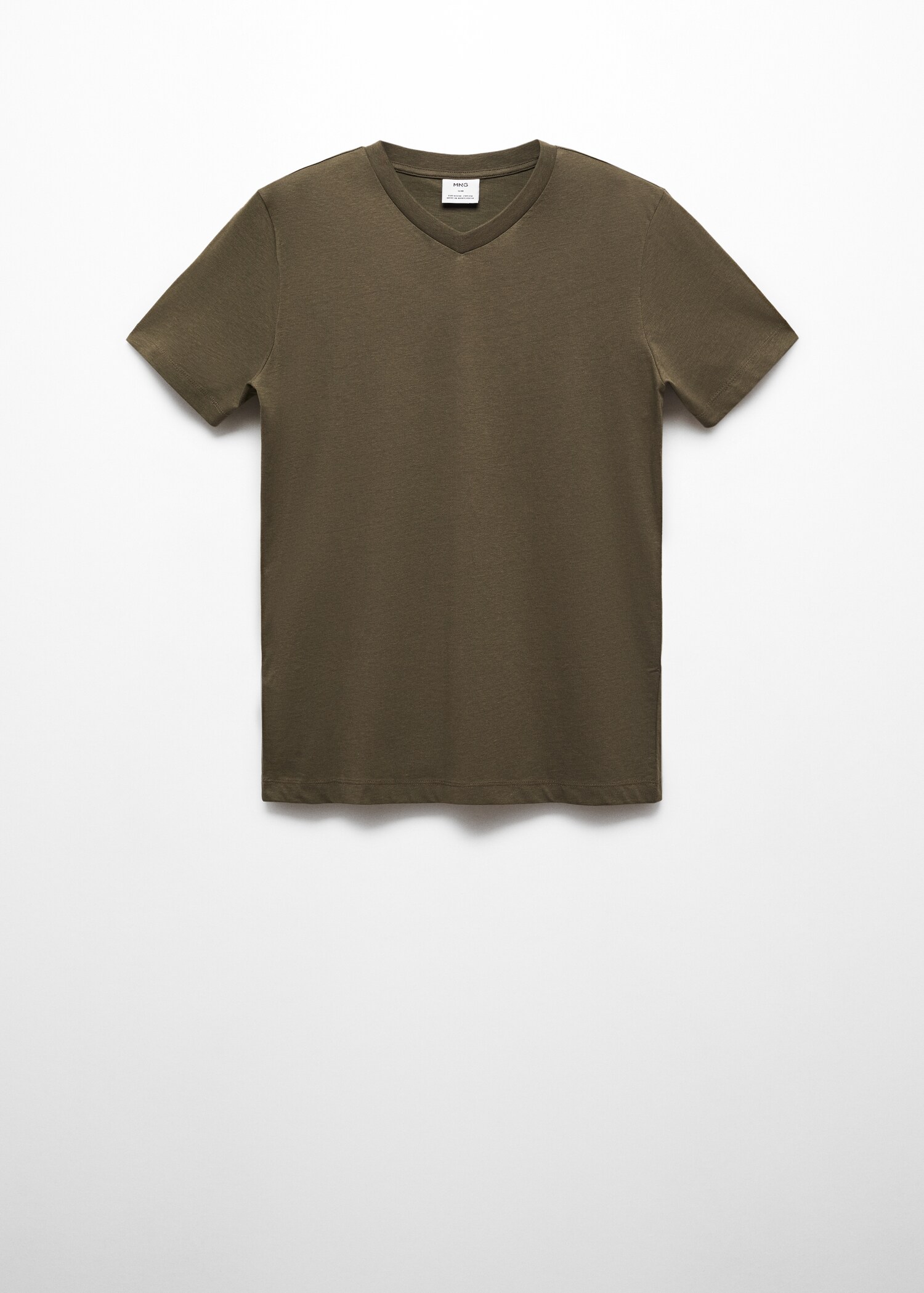 Bavlněné tričko basic s výstřihem do V - Zboží bez modelu