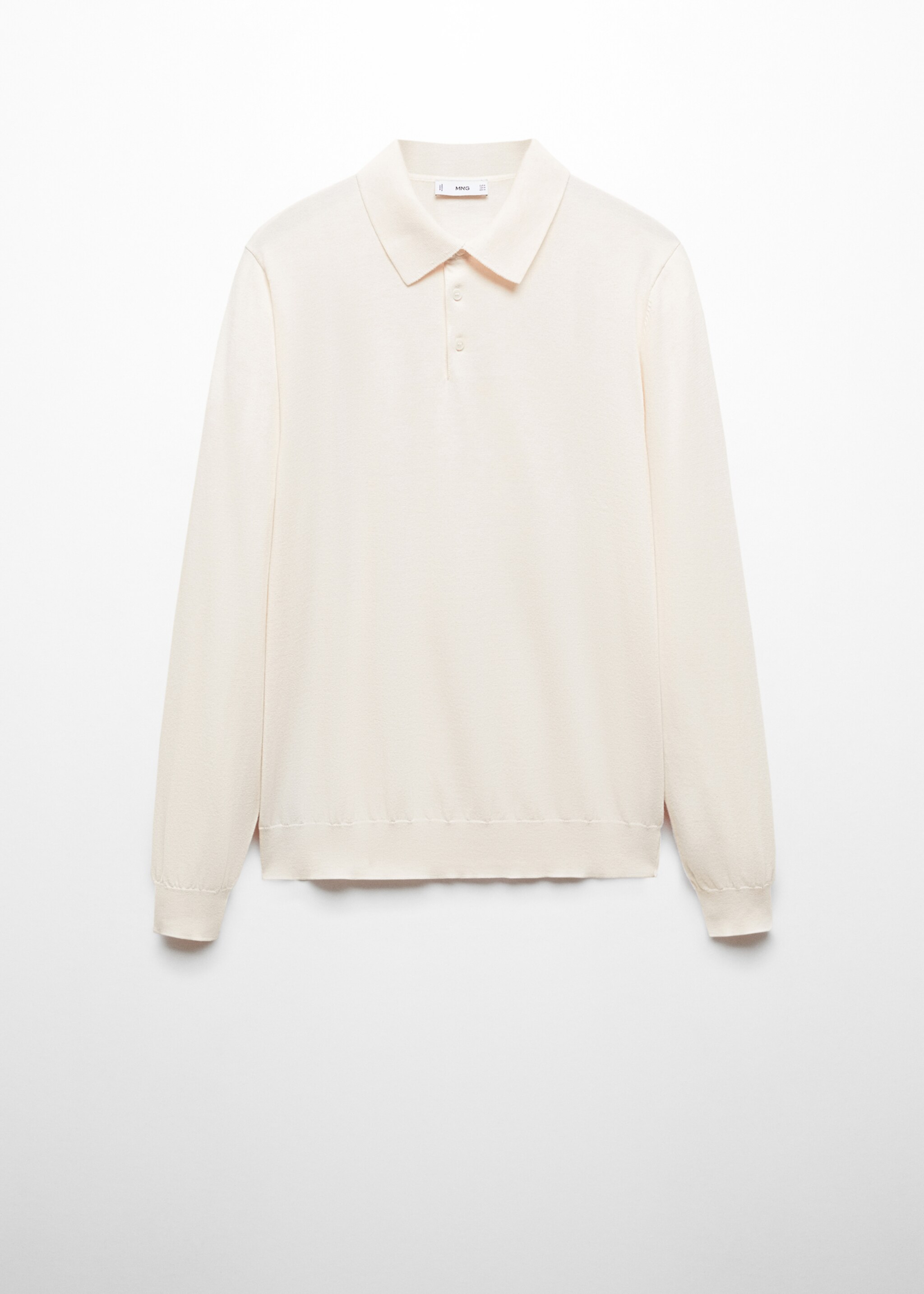 Long-sleeved cotton jersey polo shirt - Article without model