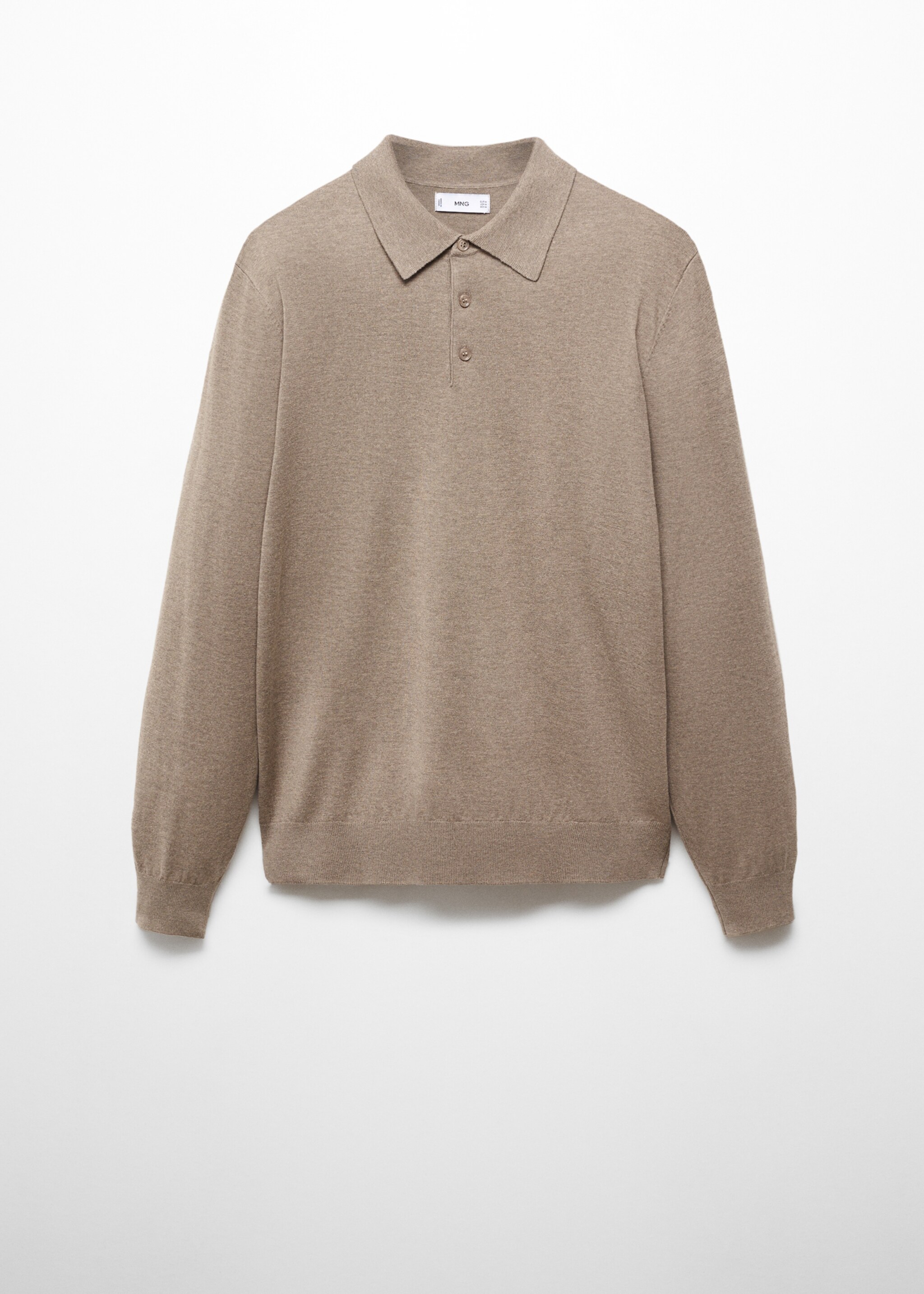 Long-sleeved cotton jersey polo shirt - Article without model