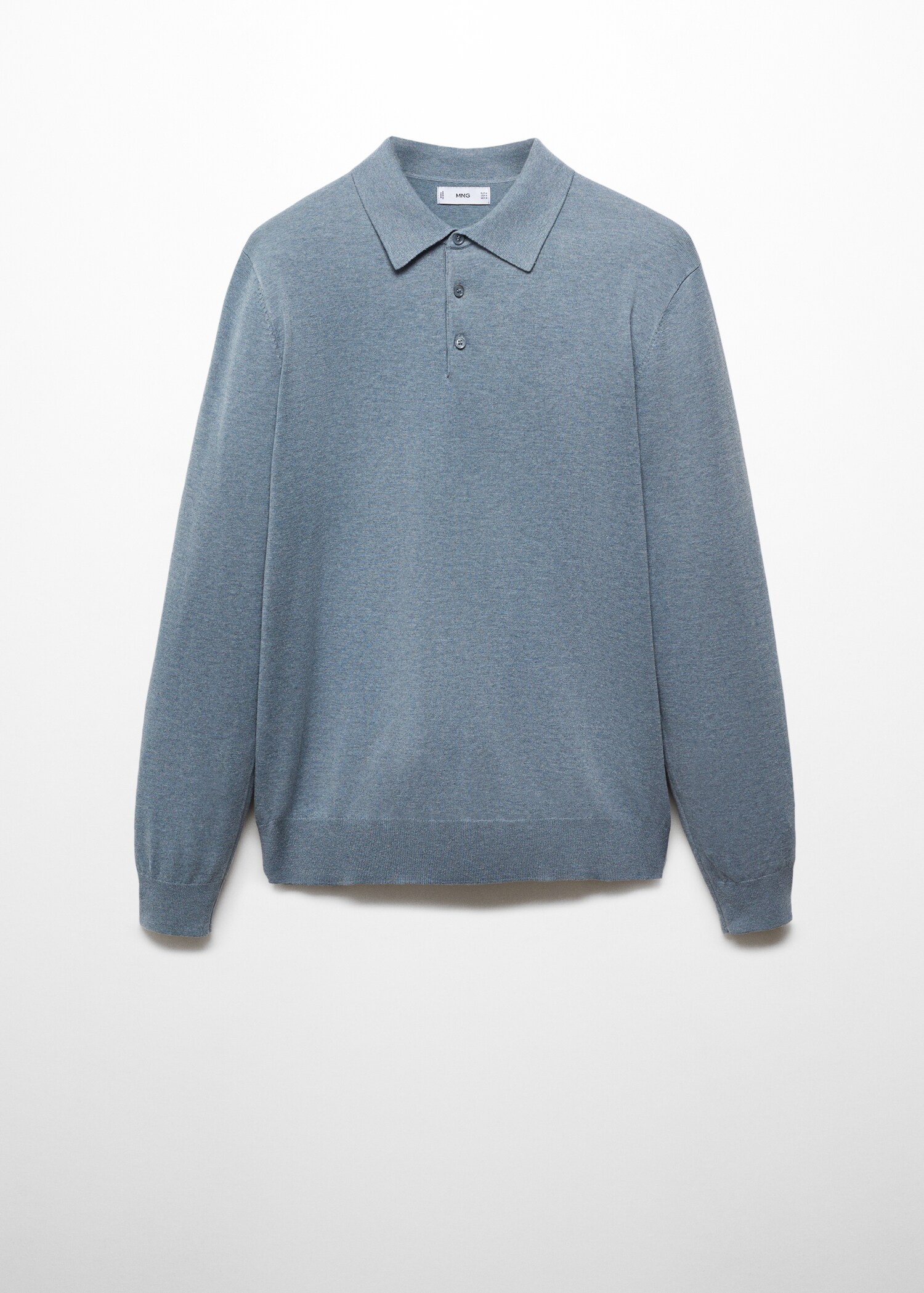 Langärmliges Strick-Poloshirt aus Baumwolle - Artikel ohne Model