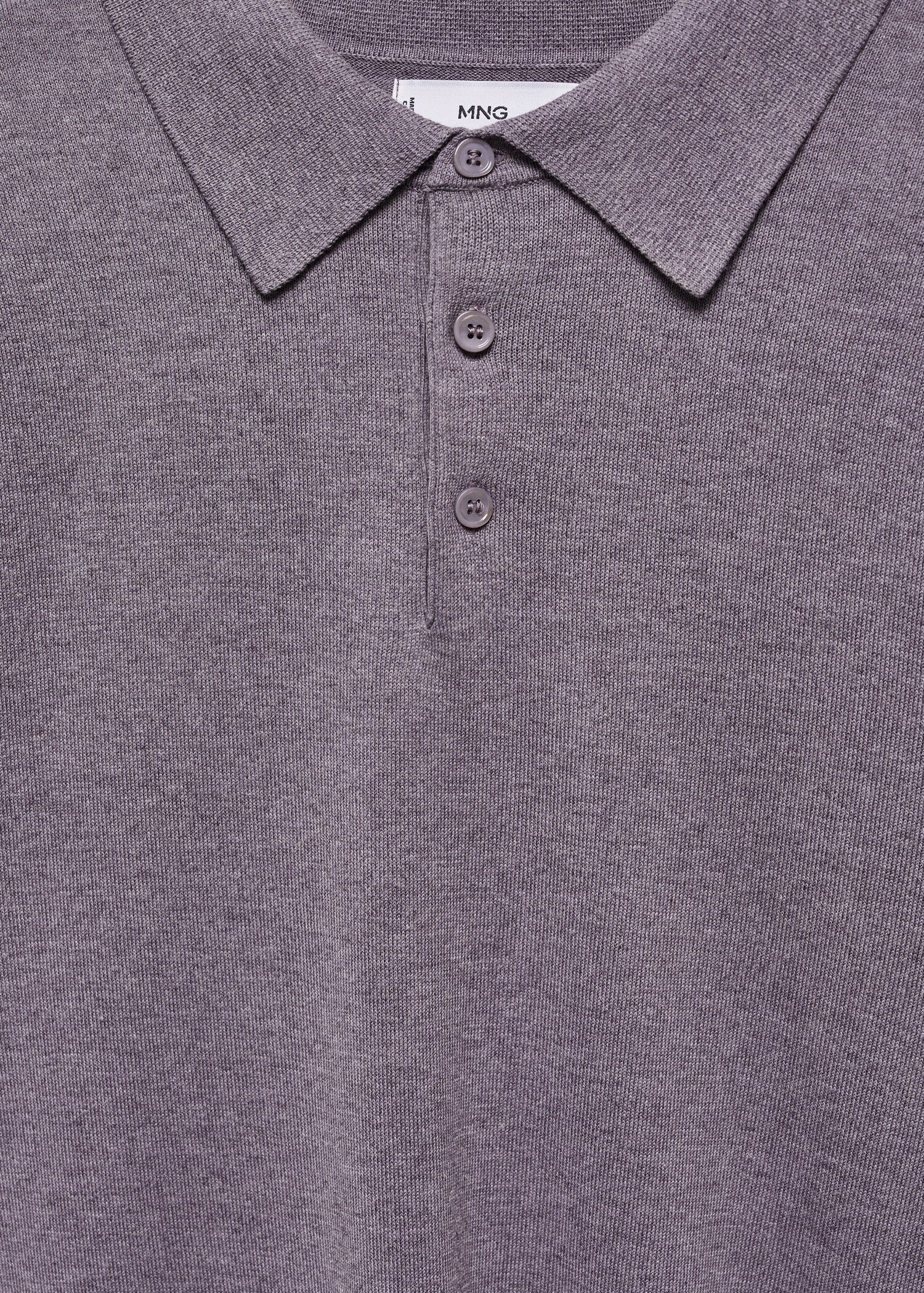 Langärmliges Strick-Poloshirt aus Baumwolle - Detail des Artikels 8