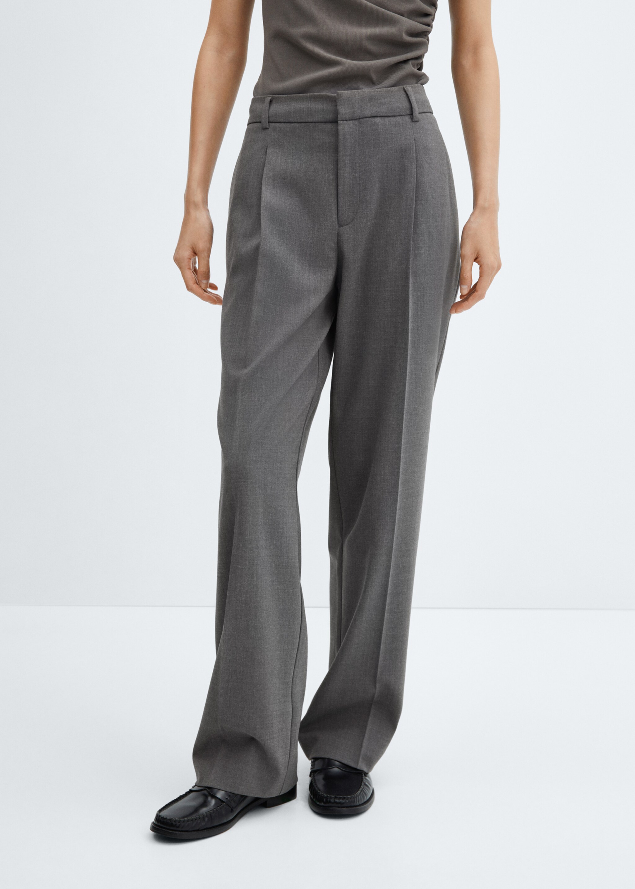 Pantalon droit jaspé - Plan moyen